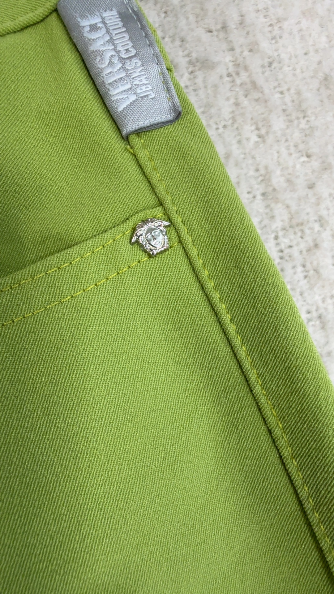 Versace Jeans Couture Lime Green Straight Leg Jeans UK 12 Stylish Design image 3