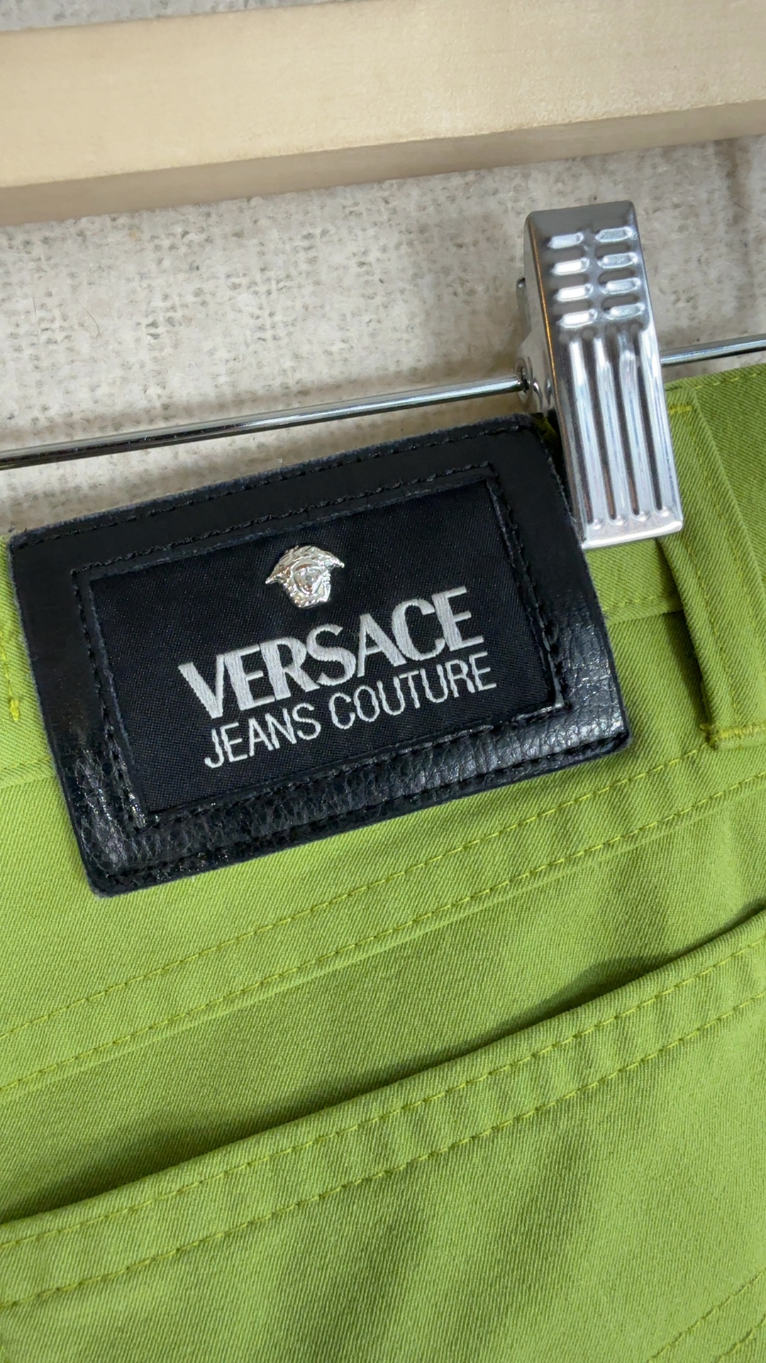 Versace Jeans Couture Lime Green Straight Leg Jeans UK 12 Stylish Design image 6