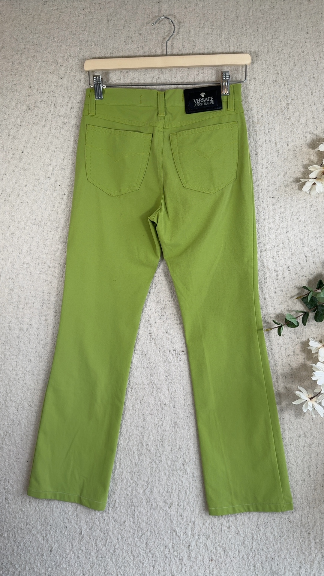 Versace Jeans Couture Lime Green Straight Leg Jeans UK 12 Stylish Design image 8
