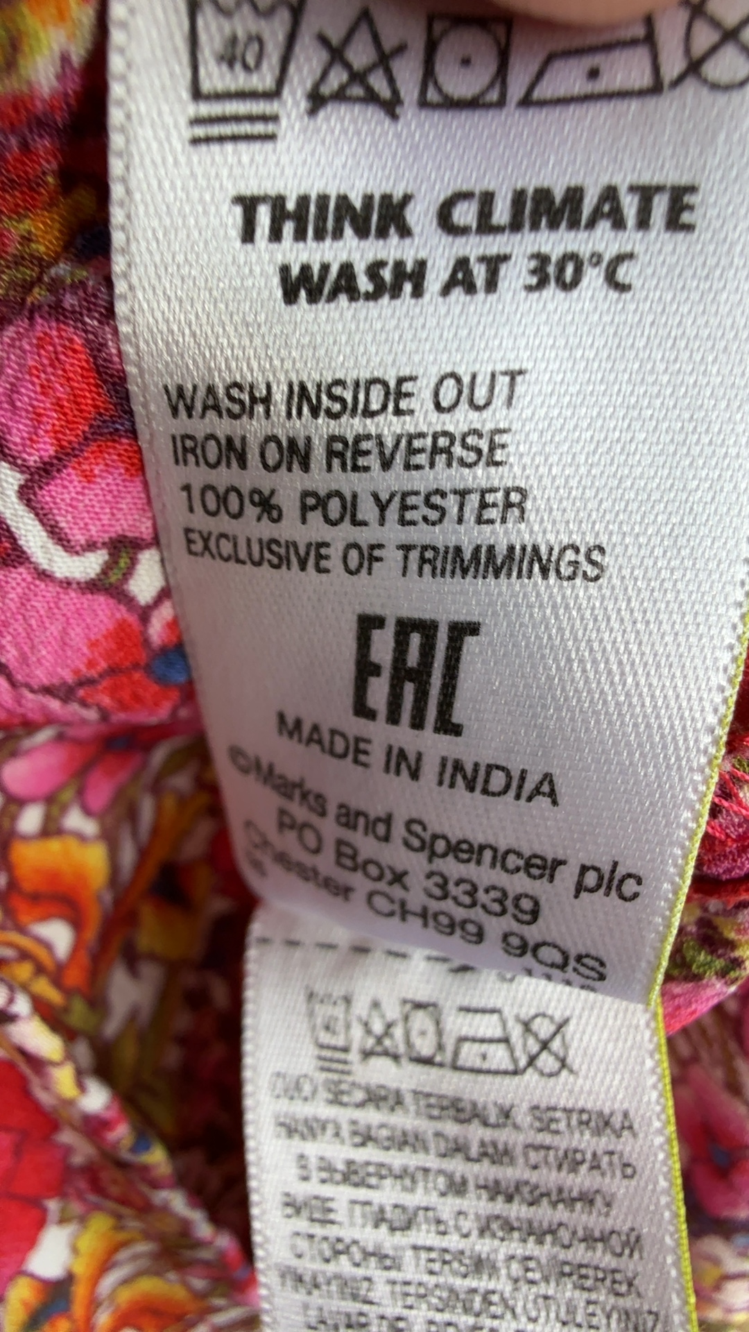 M&S Floral Print Dress UK 12 Petite V Neck Multi Colour Summer Casual image 6