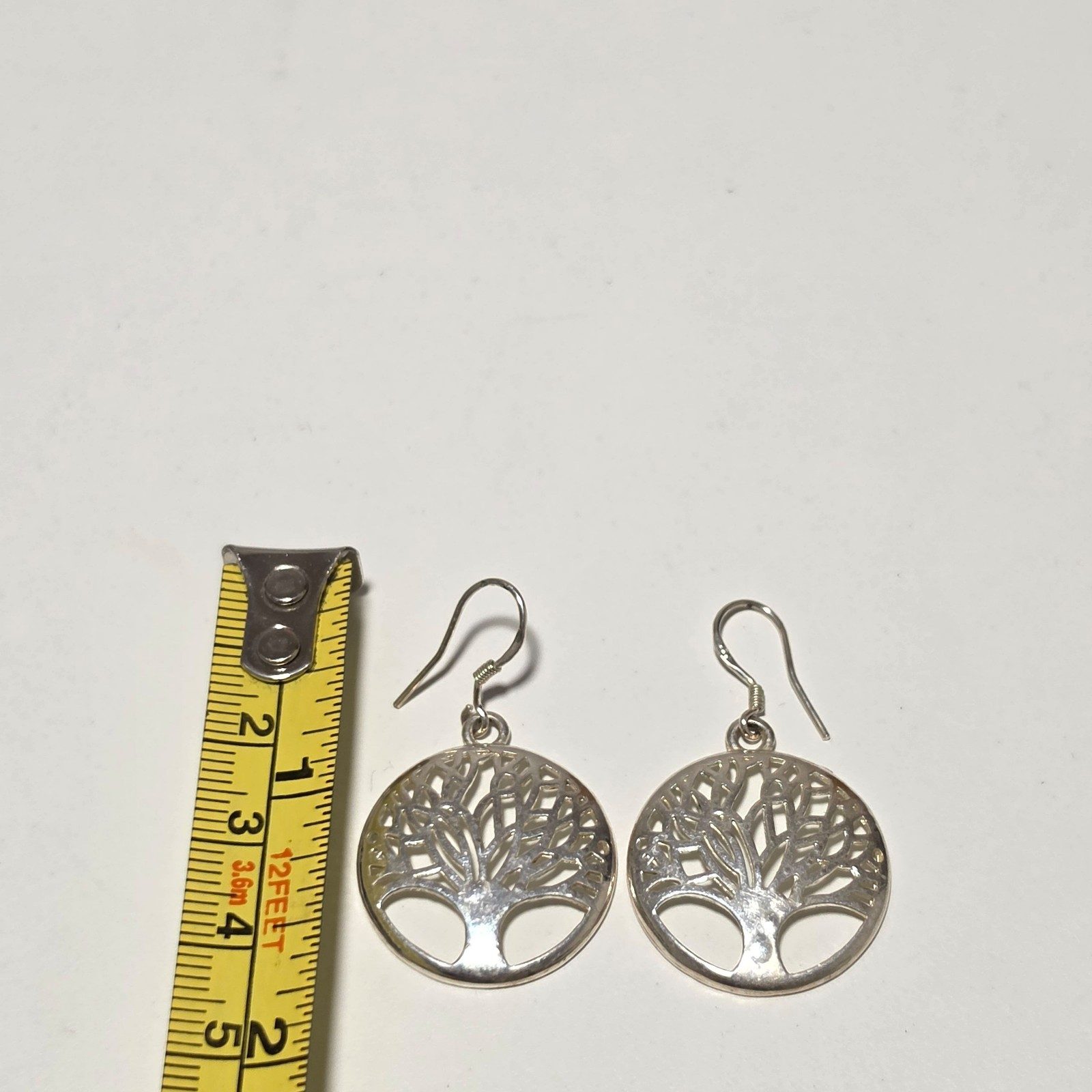 925 sterling Silver Tree of Life Dangle Earrings. B3 image 3