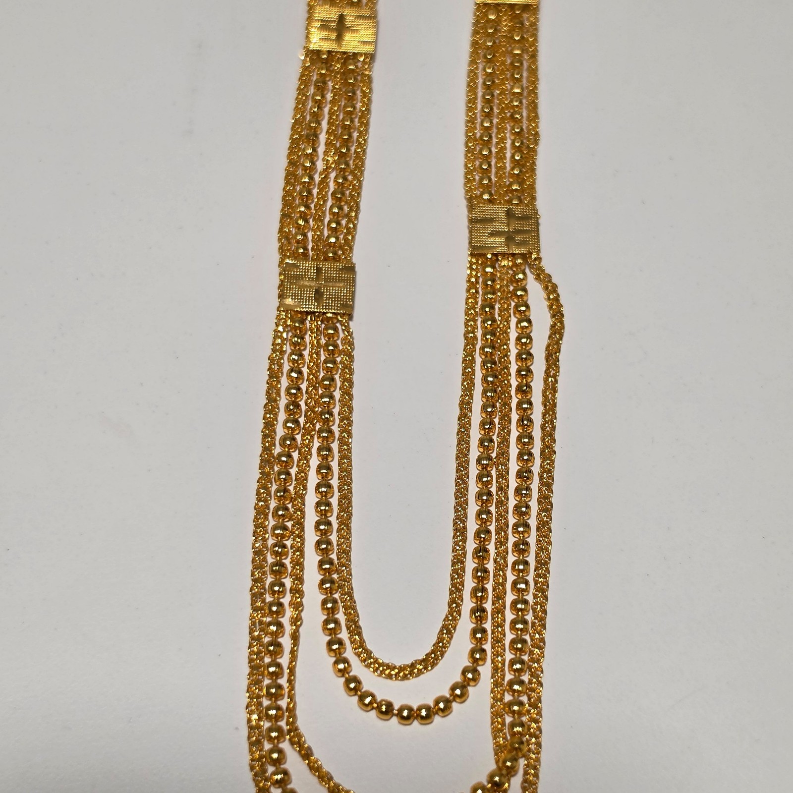Vintage costume Gold Tone Multi-Chain Necklace .b3 image 2