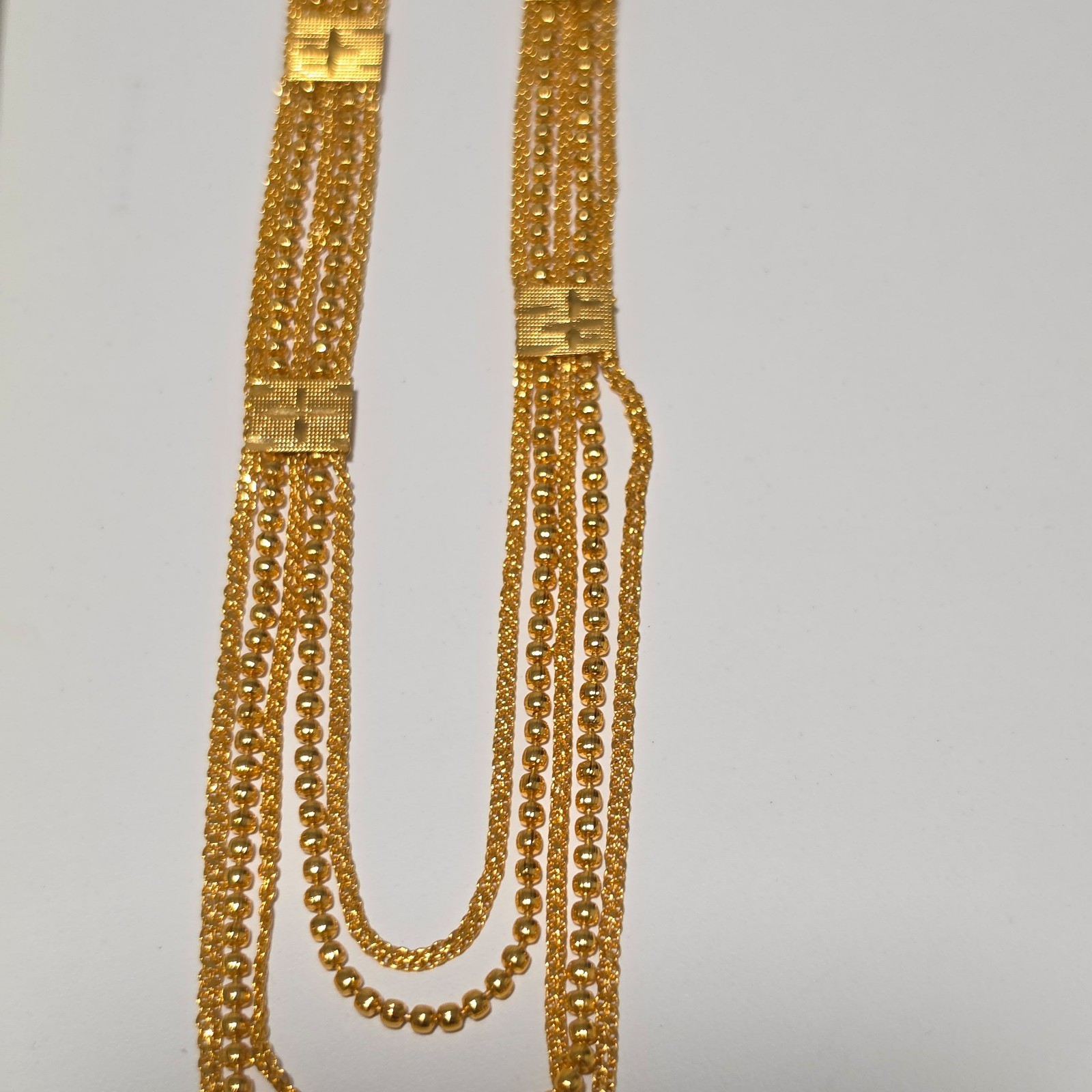 Vintage costume Gold Tone Multi-Chain Necklace .b3 image 4