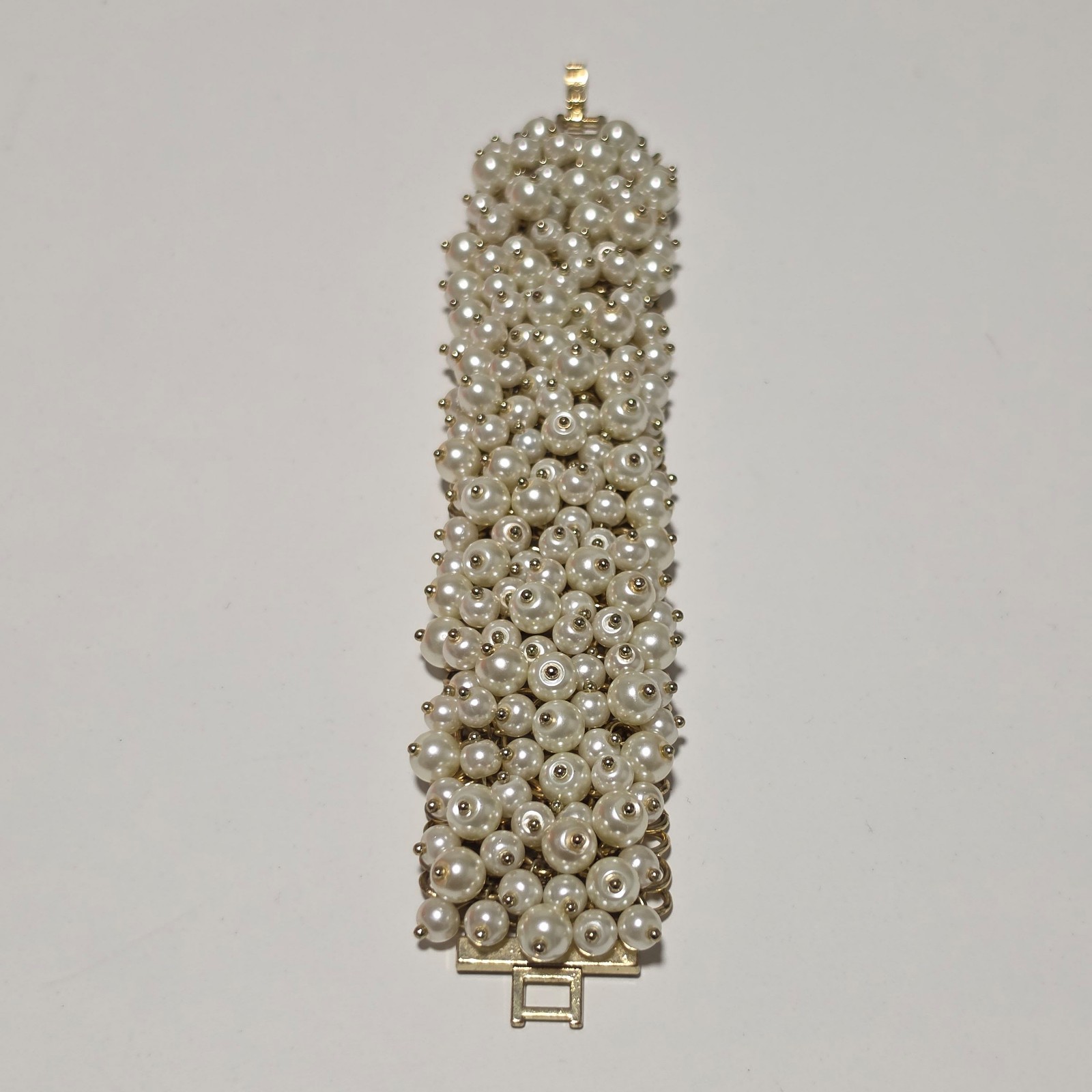 Pearl Beaded Gold Tone Bracelet 21.5 cm