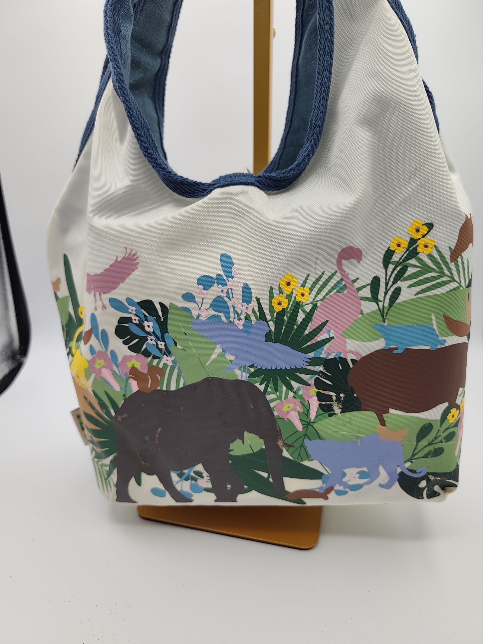 Hunting World Blue Cotton Canvas Conservation Elephant Tote Bag with Animal Print image 8