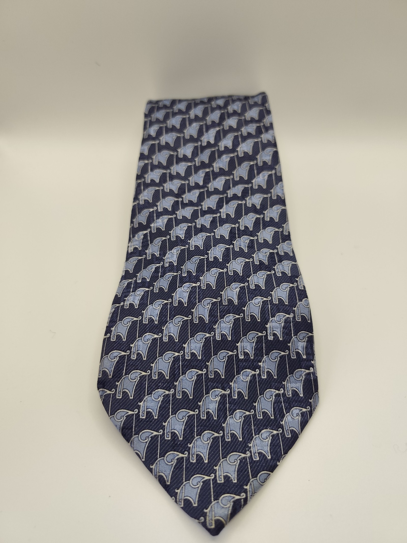 Givenchy Blue Elephant Print Silk Tie image 4