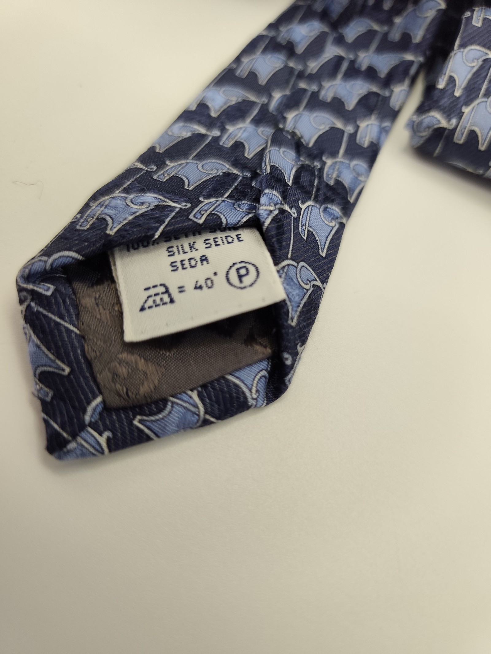 Givenchy Blue Elephant Print Silk Tie image 5