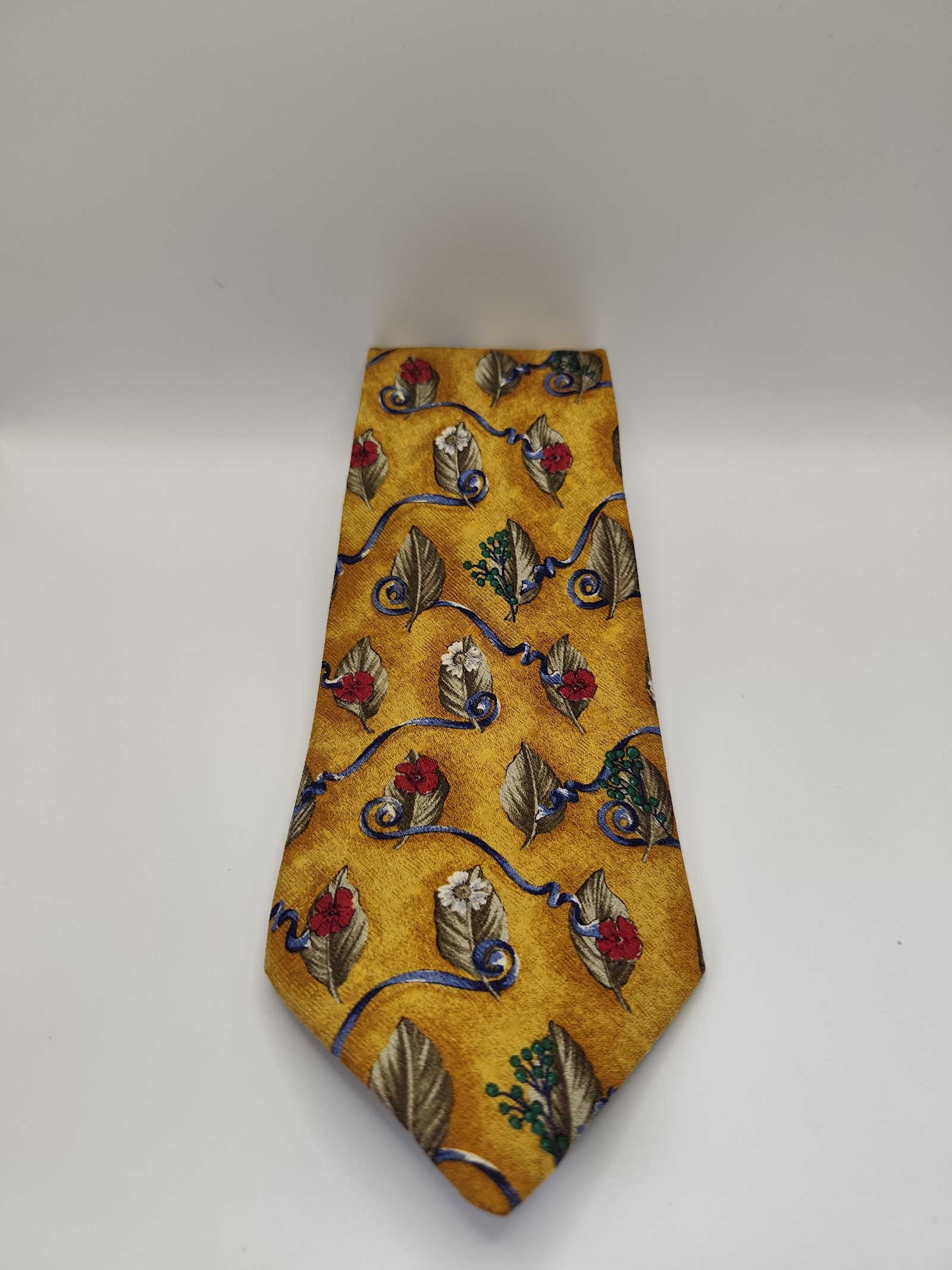 Givenchy Yellow Floral Silk Tie Men image 2