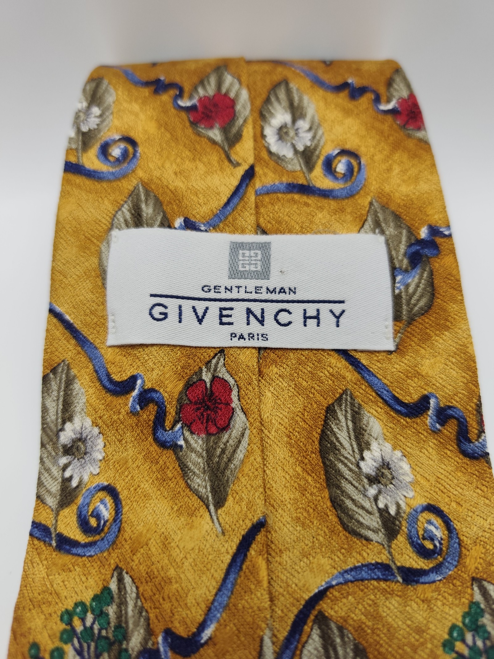 Givenchy Yellow Floral Silk Tie Men image 3