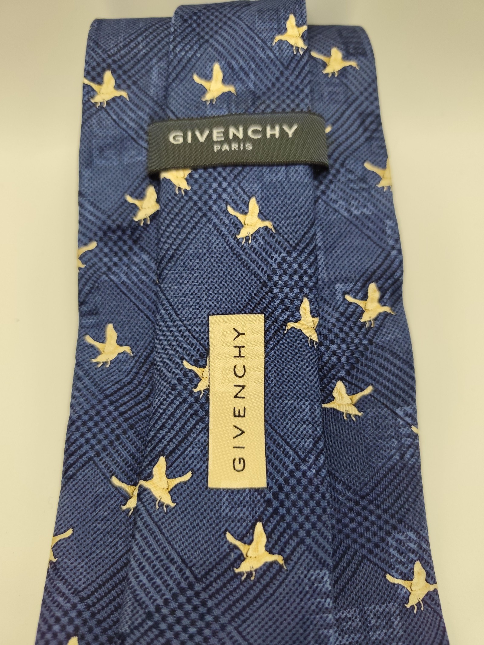Givenchy Blue & Beige Silk Tie Made in Italy image 3
