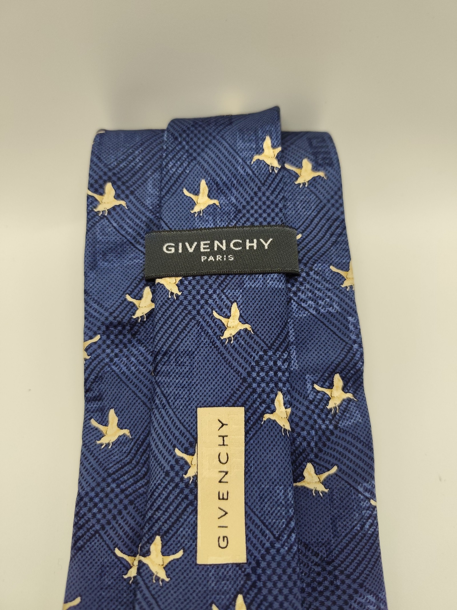 Givenchy Blue & Beige Silk Tie Made in Italy image 4