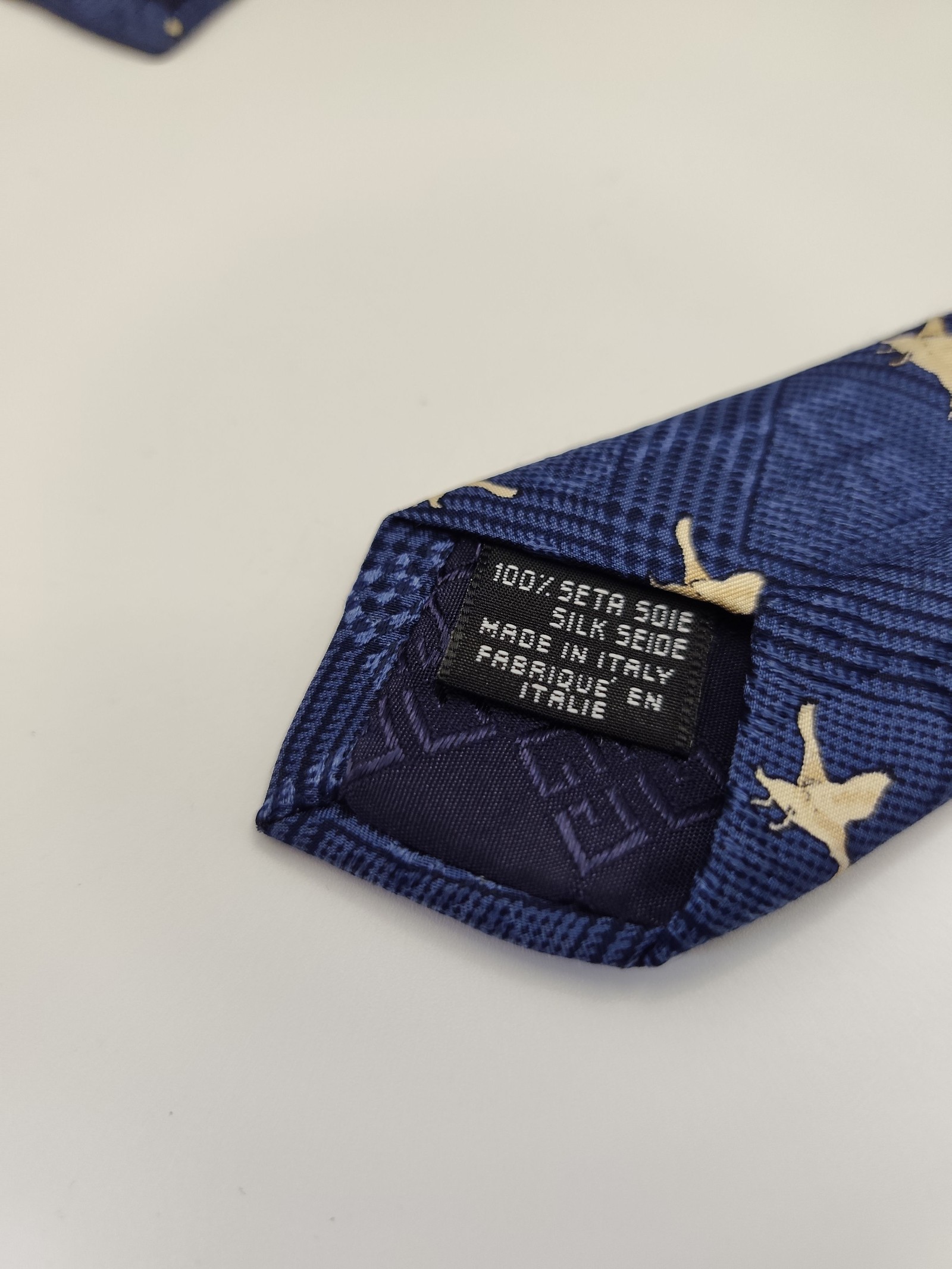Givenchy Blue & Beige Silk Tie Made in Italy image 5