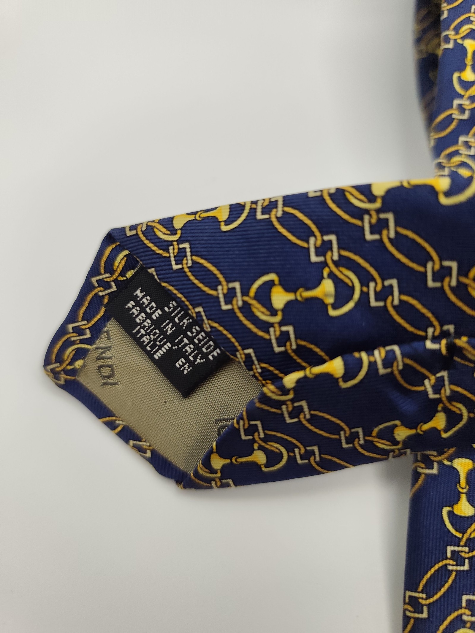 Fendi Blue & Yellow Silk Patterned Tie Other Size image 4