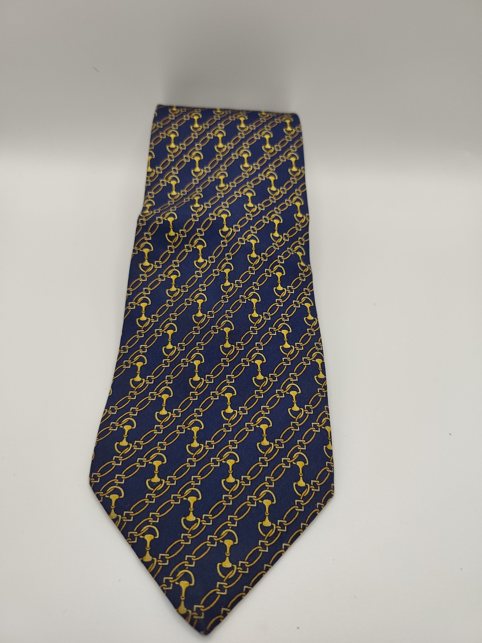 Fendi Blue & Yellow Silk Patterned Tie Other Size image 5