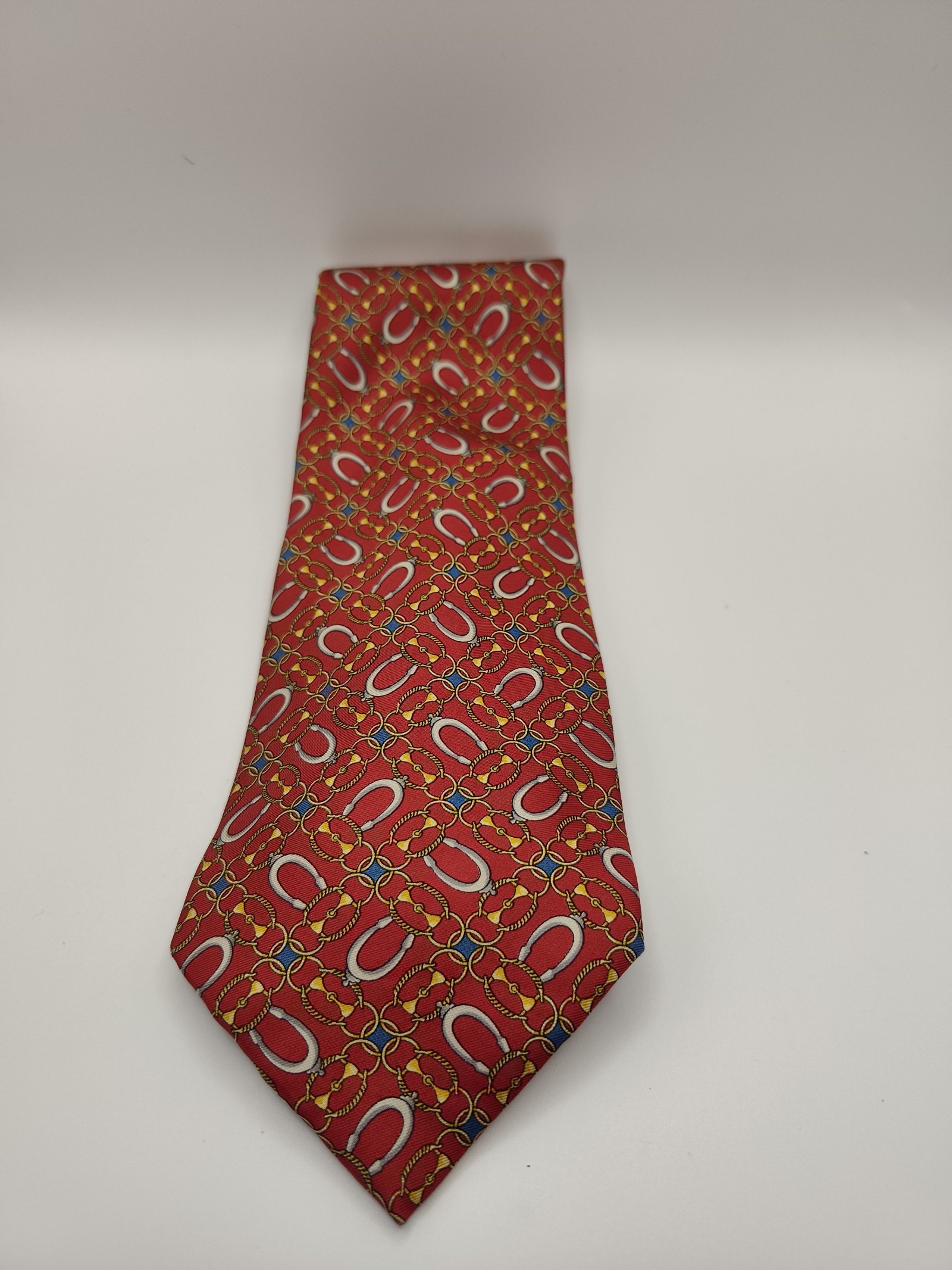 Fendi Red Patterned Silk Tie Men image 2