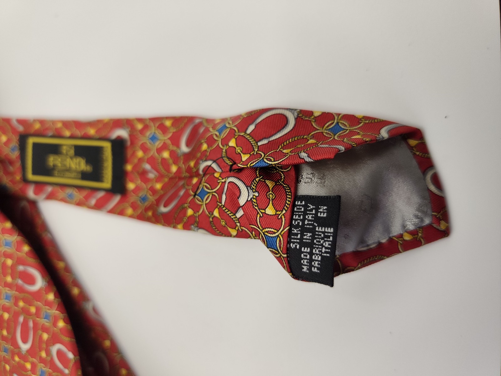 Fendi Red Patterned Silk Tie Men image 5