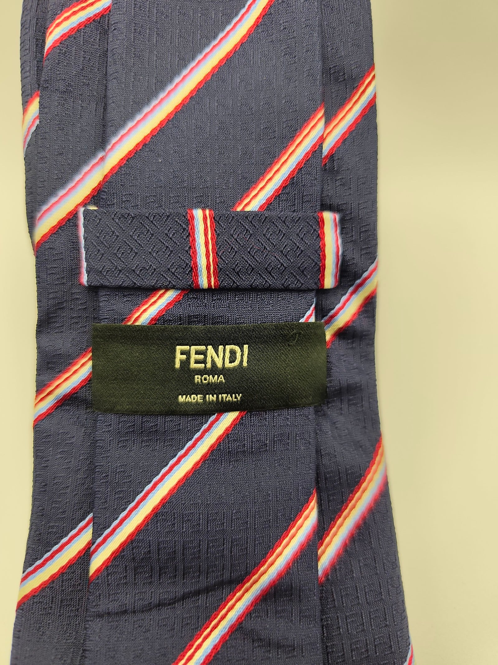 Fendi Navy & Red Striped Silk Tie Other Men image 3