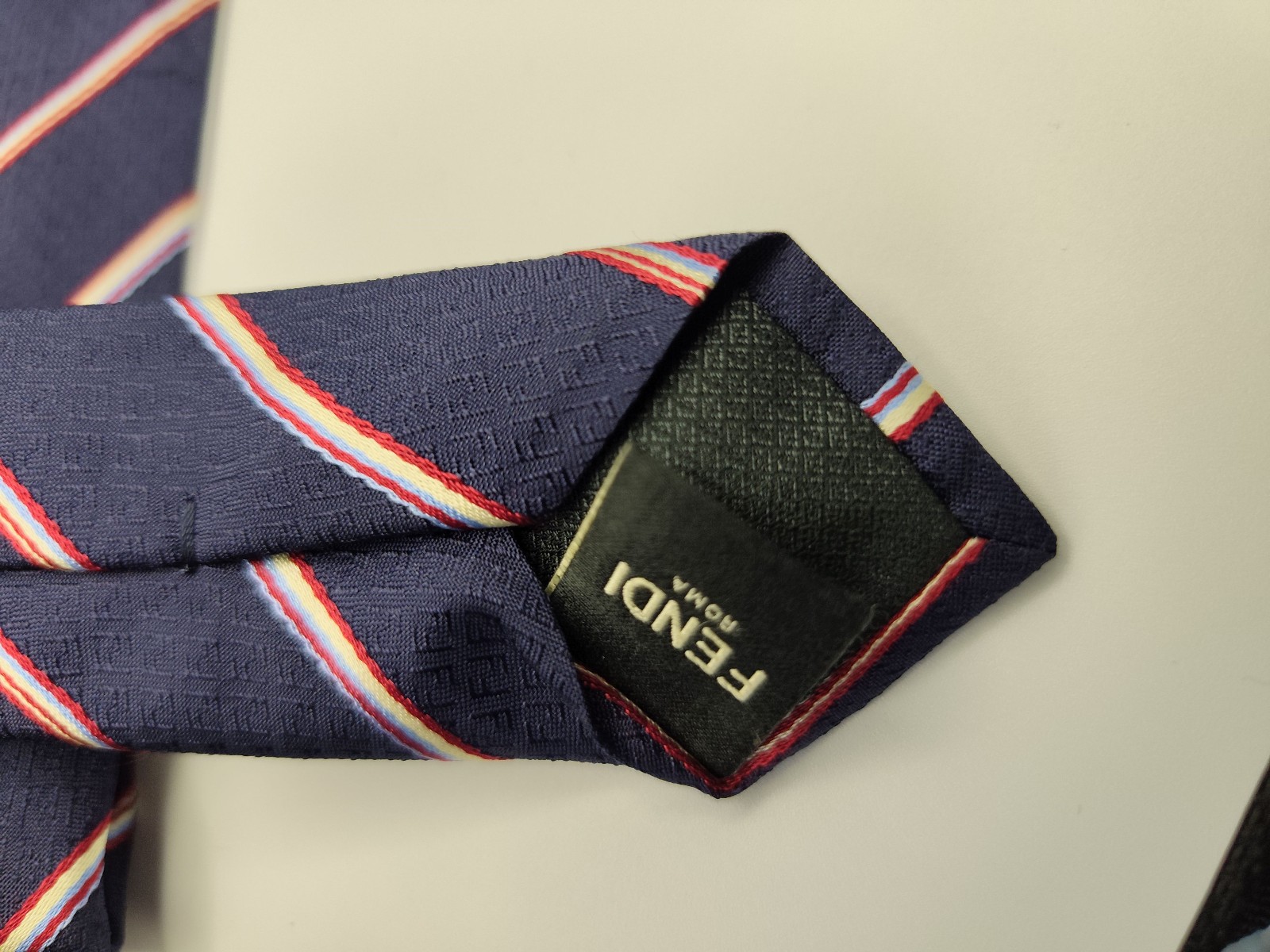Fendi Navy & Red Striped Silk Tie Other Men image 4