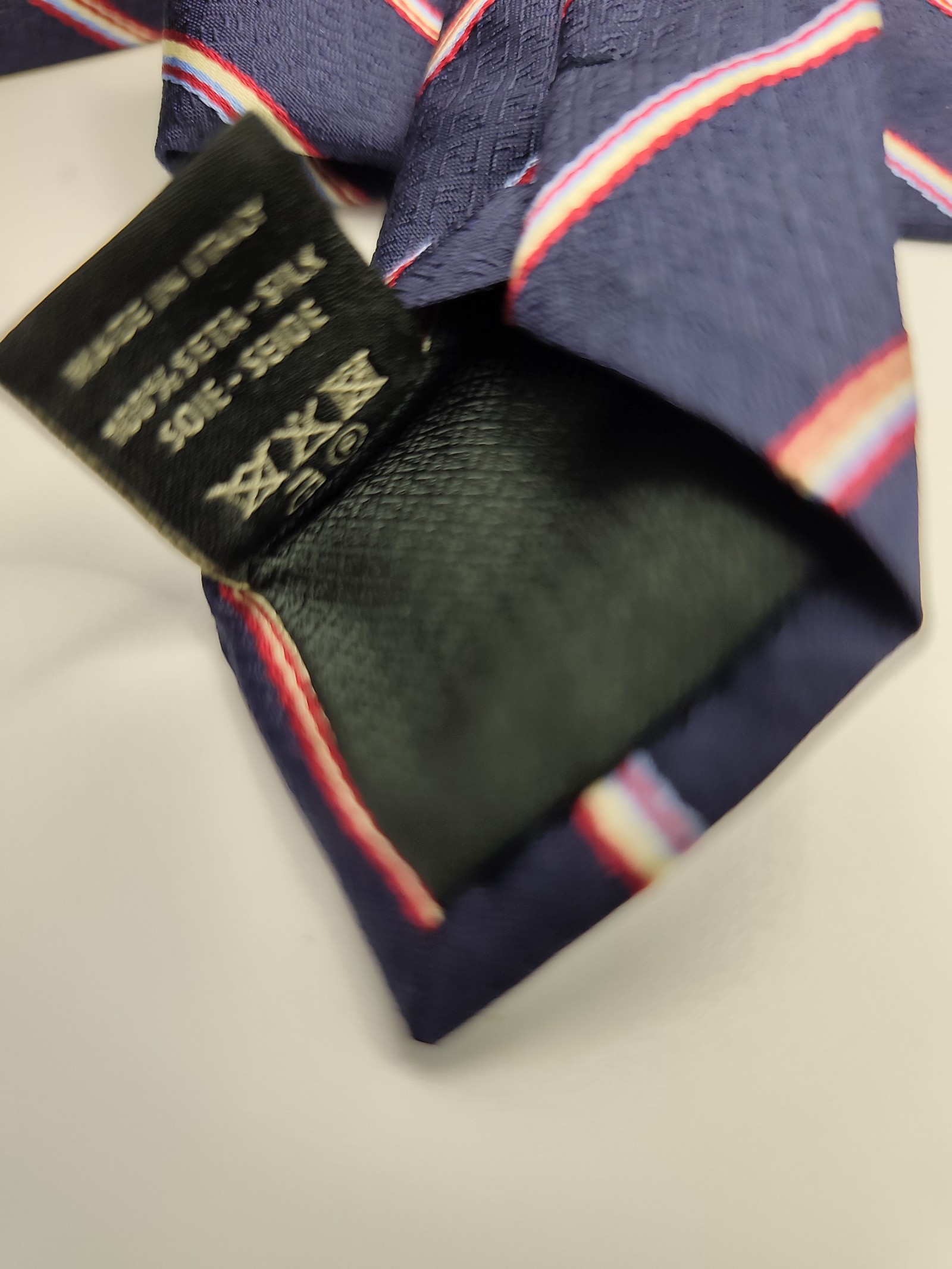 Fendi Navy & Red Striped Silk Tie Other Men image 6