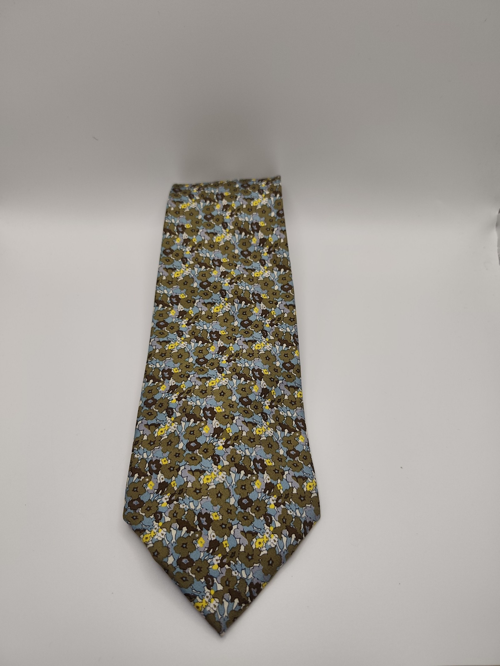 Yves Saint Laurent Olive Floral Silk Tie image 2