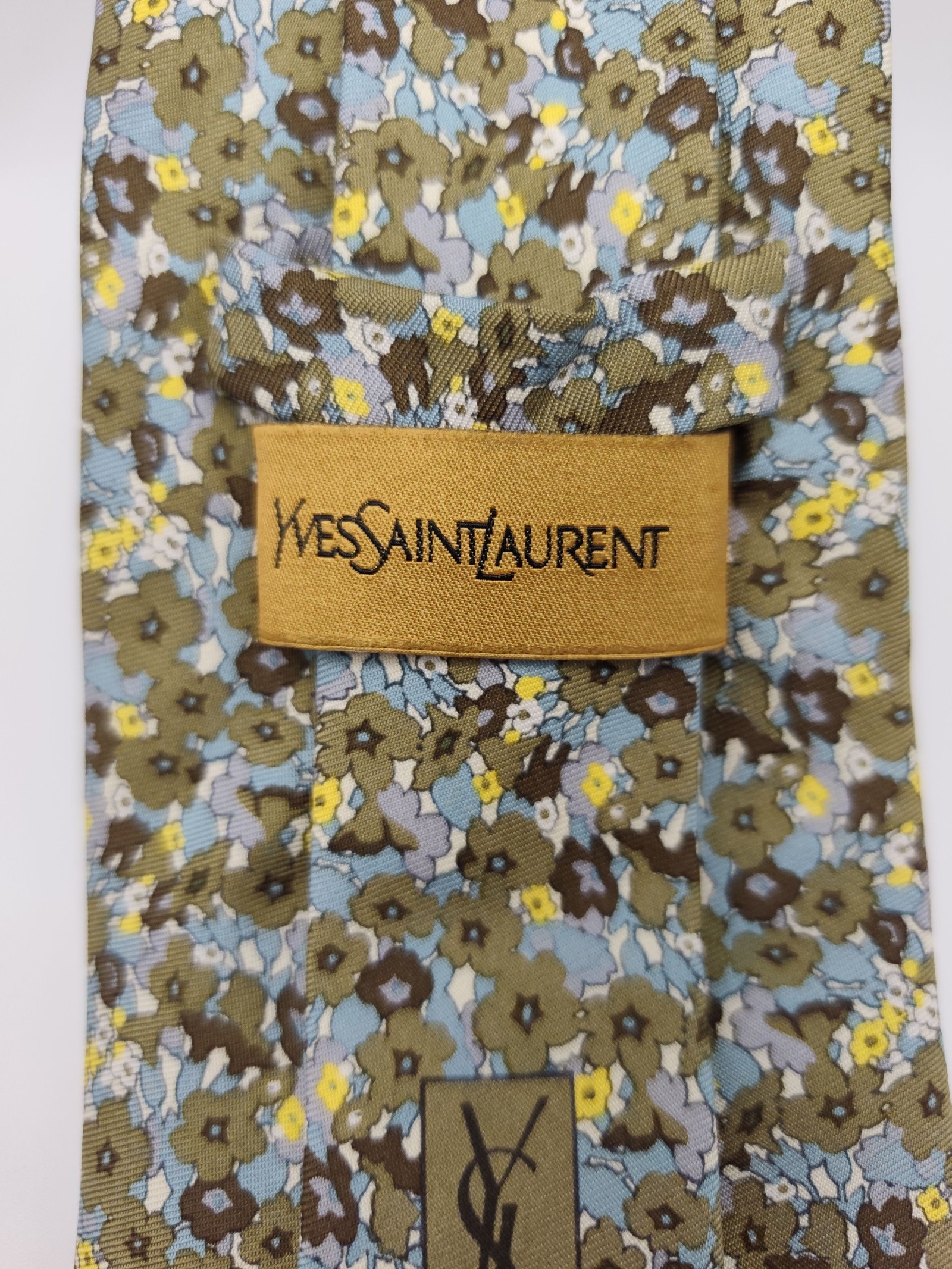 Yves Saint Laurent Olive Floral Silk Tie image 3