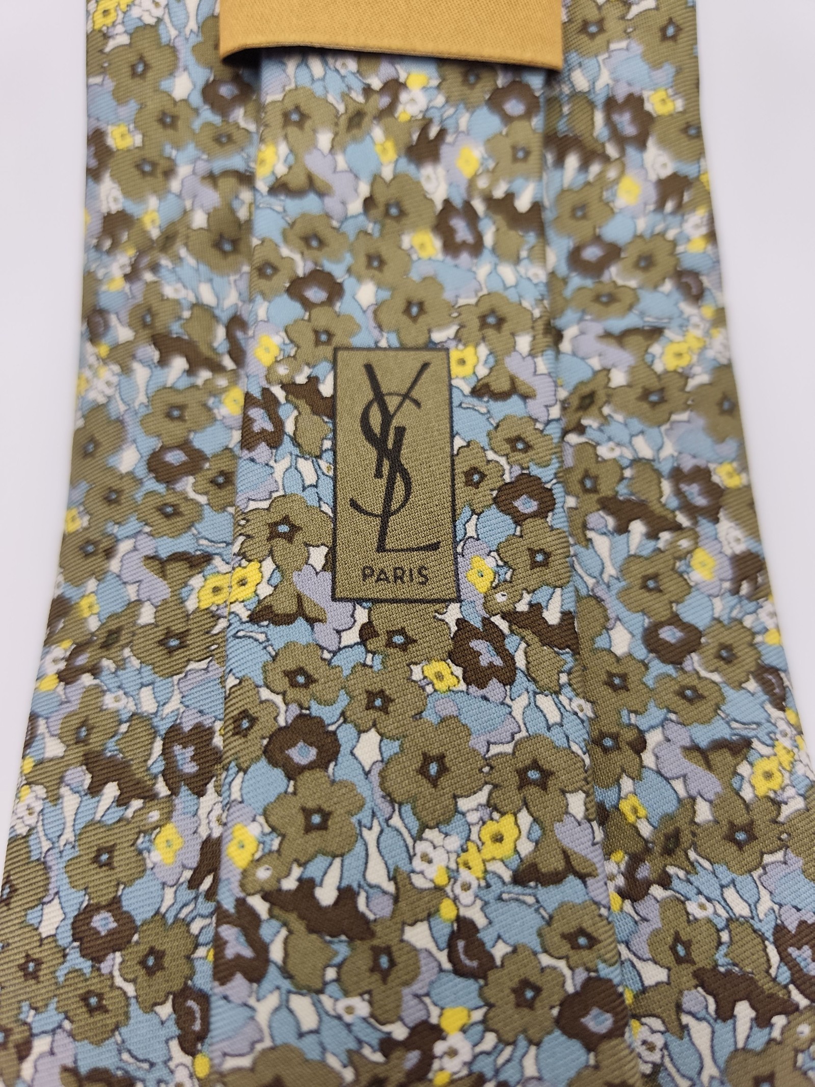 Yves Saint Laurent Olive Floral Silk Tie image 4