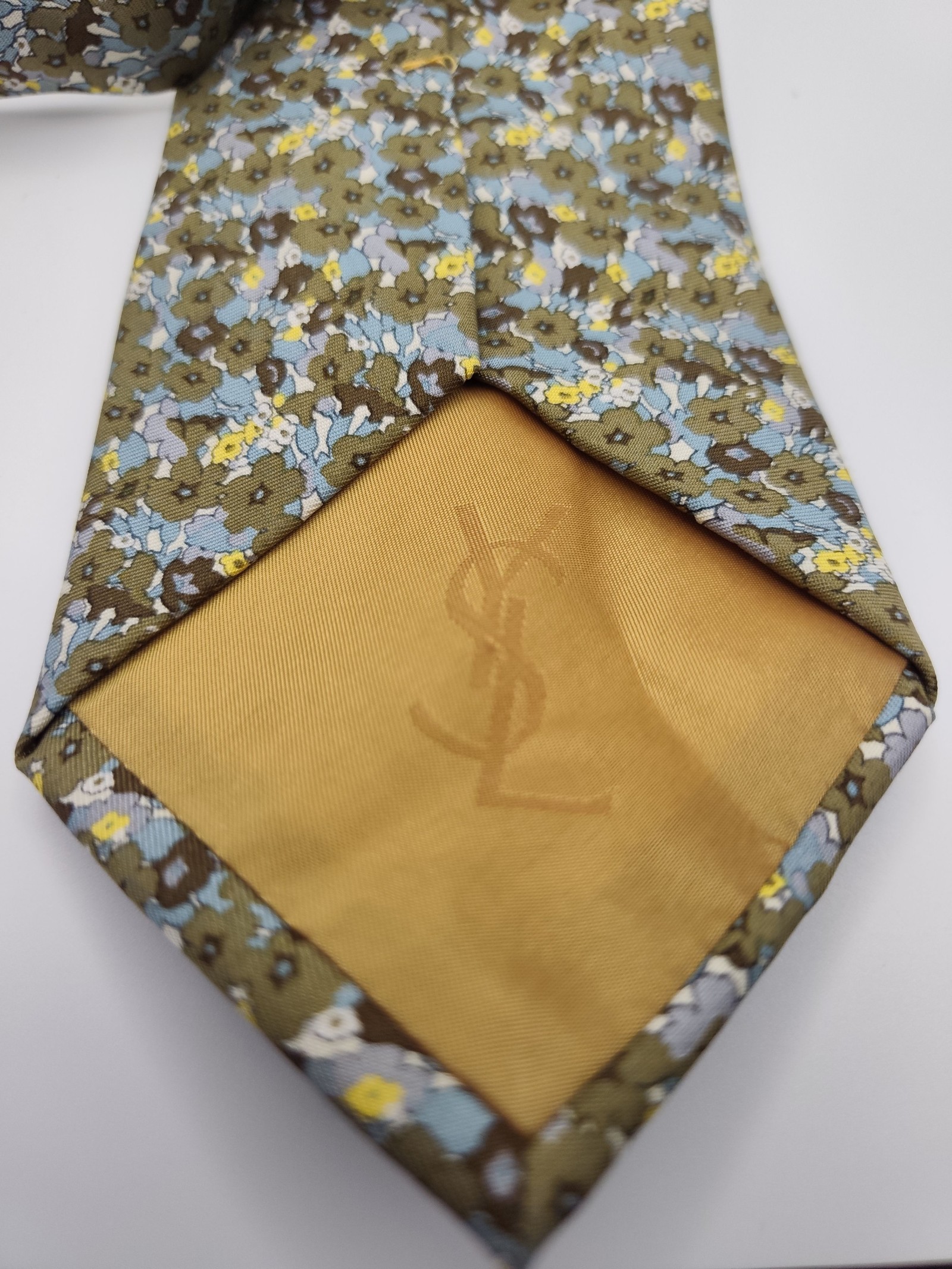 Yves Saint Laurent Olive Floral Silk Tie image 5