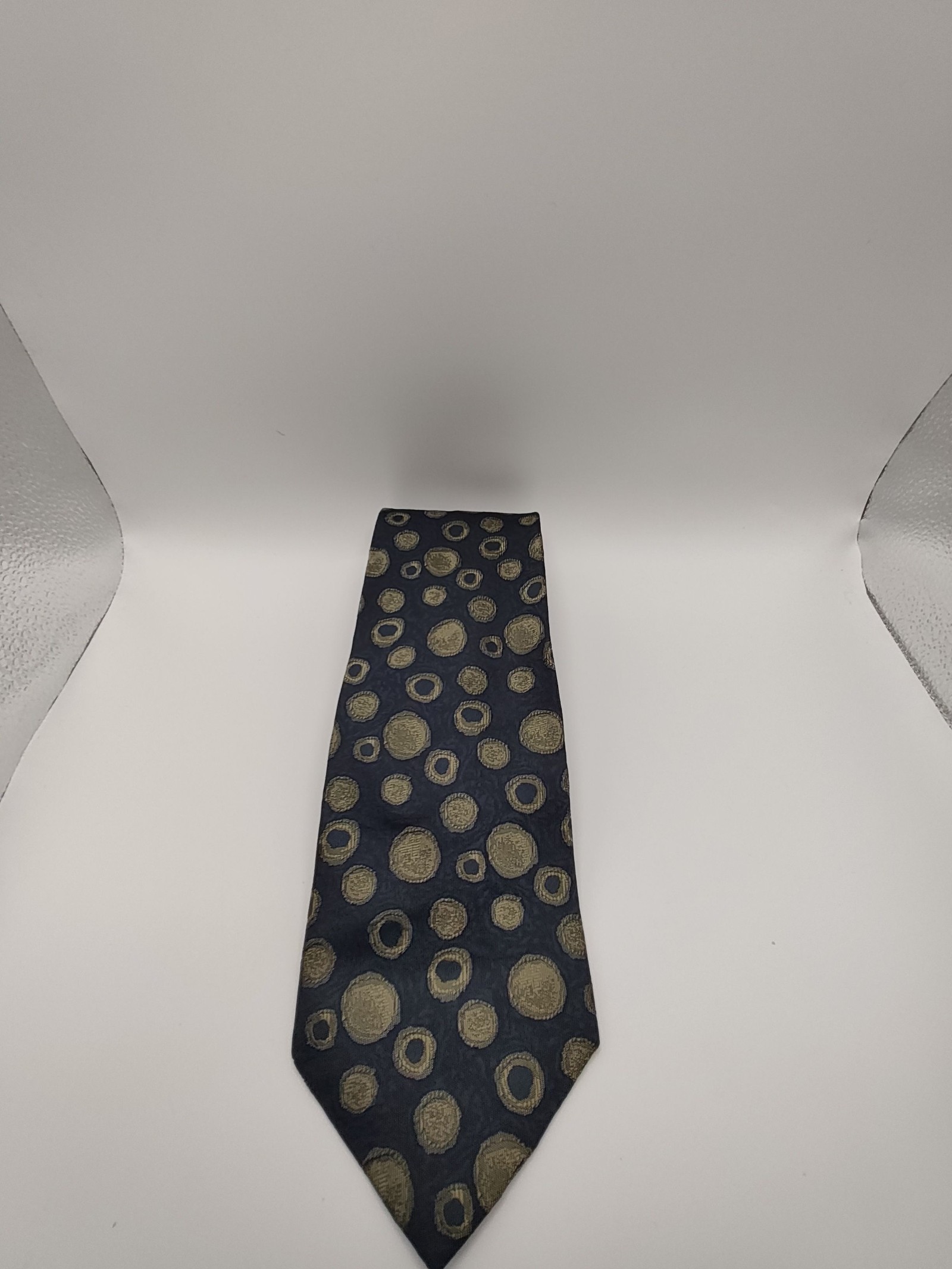 Yves Saint Laurent Navy & Beige Polka Dot Silk Tie Other image 2