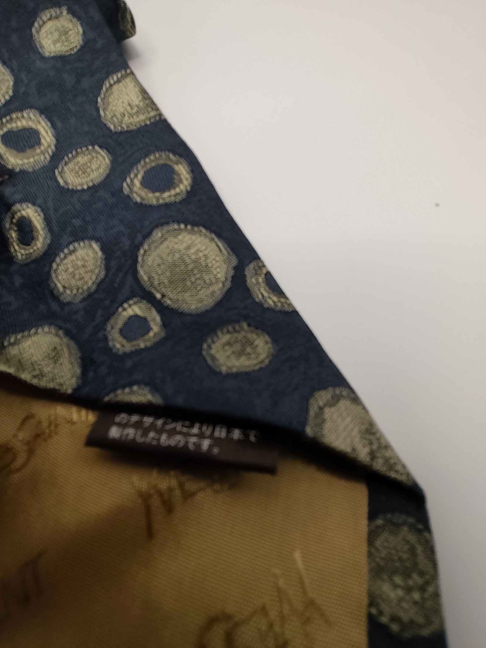 Yves Saint Laurent Navy & Beige Polka Dot Silk Tie Other image 4