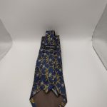 Yves Saint Laurent Blue, Yellow & White Silk Necktie