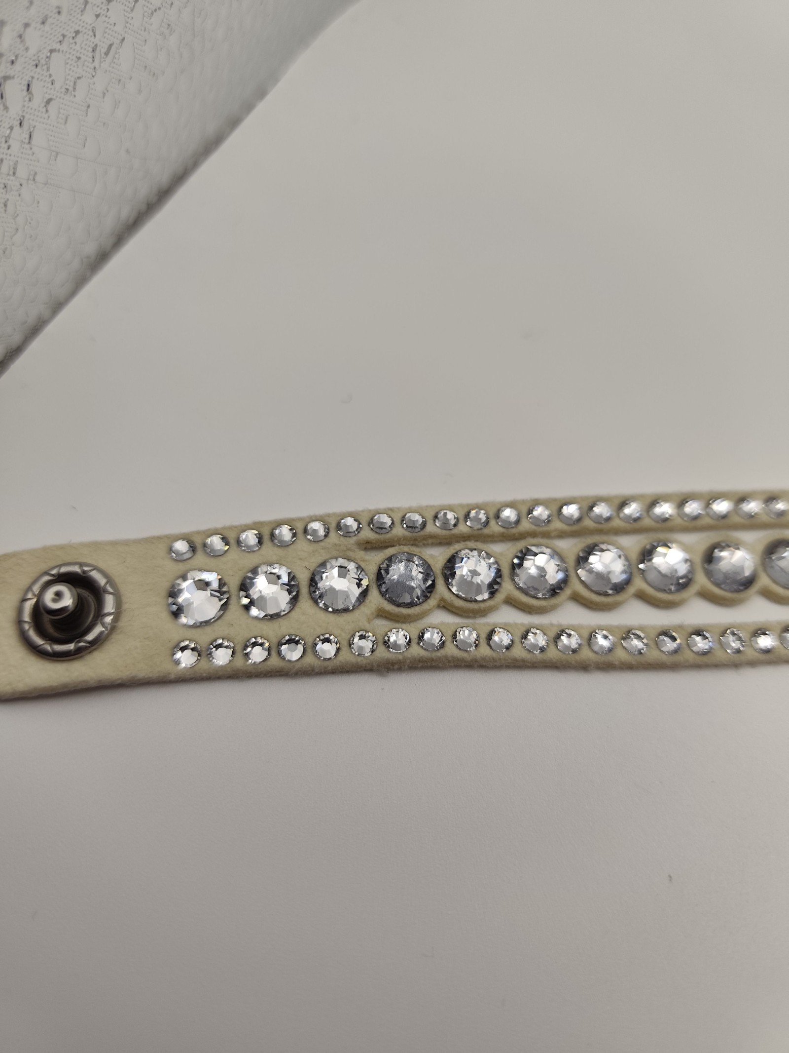Swarovski Cream Leather Crystal Embellished Bracelet Other image 3