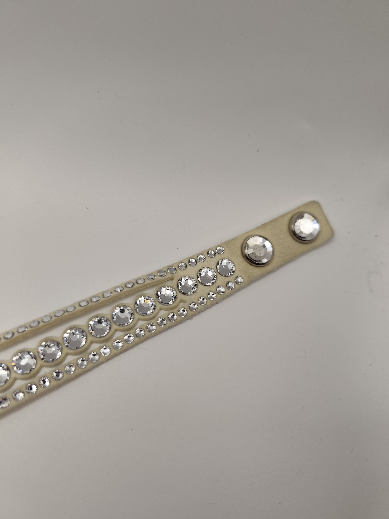 Swarovski Cream Leather Crystal Embellished Bracelet Other image 7
