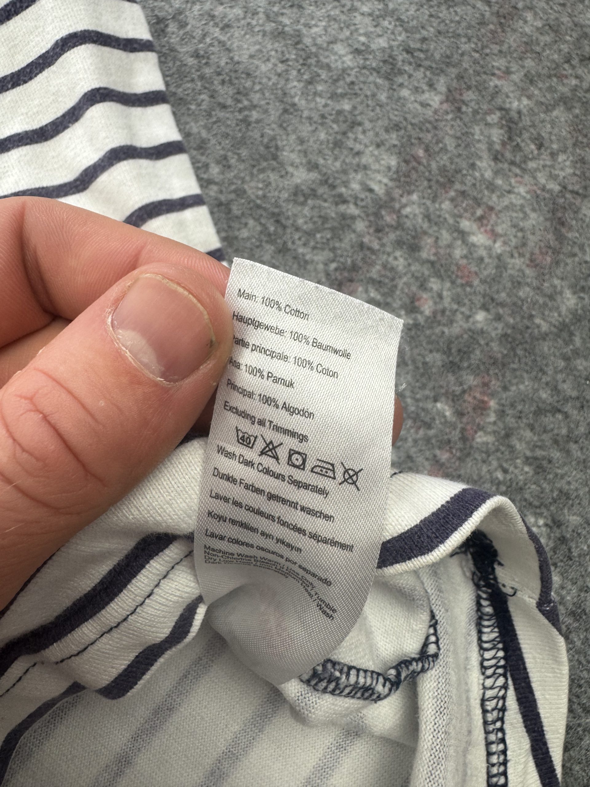 Joules Navy & White Breton Stripe Floral Top UK 14 image 5