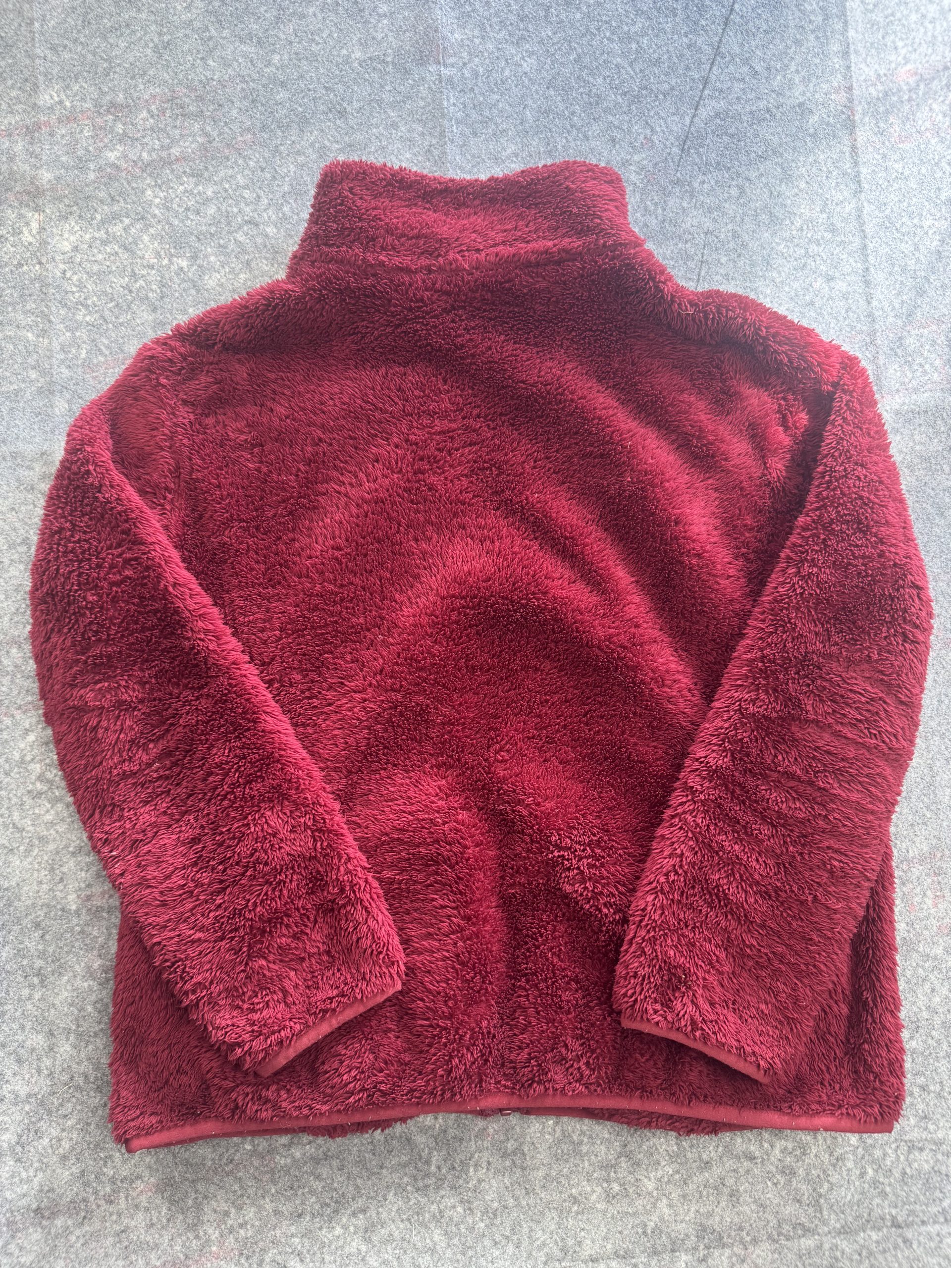 Roman Burgundy Faux-Sherpa Zip Jacket Women’s M Plush Fleece image 6