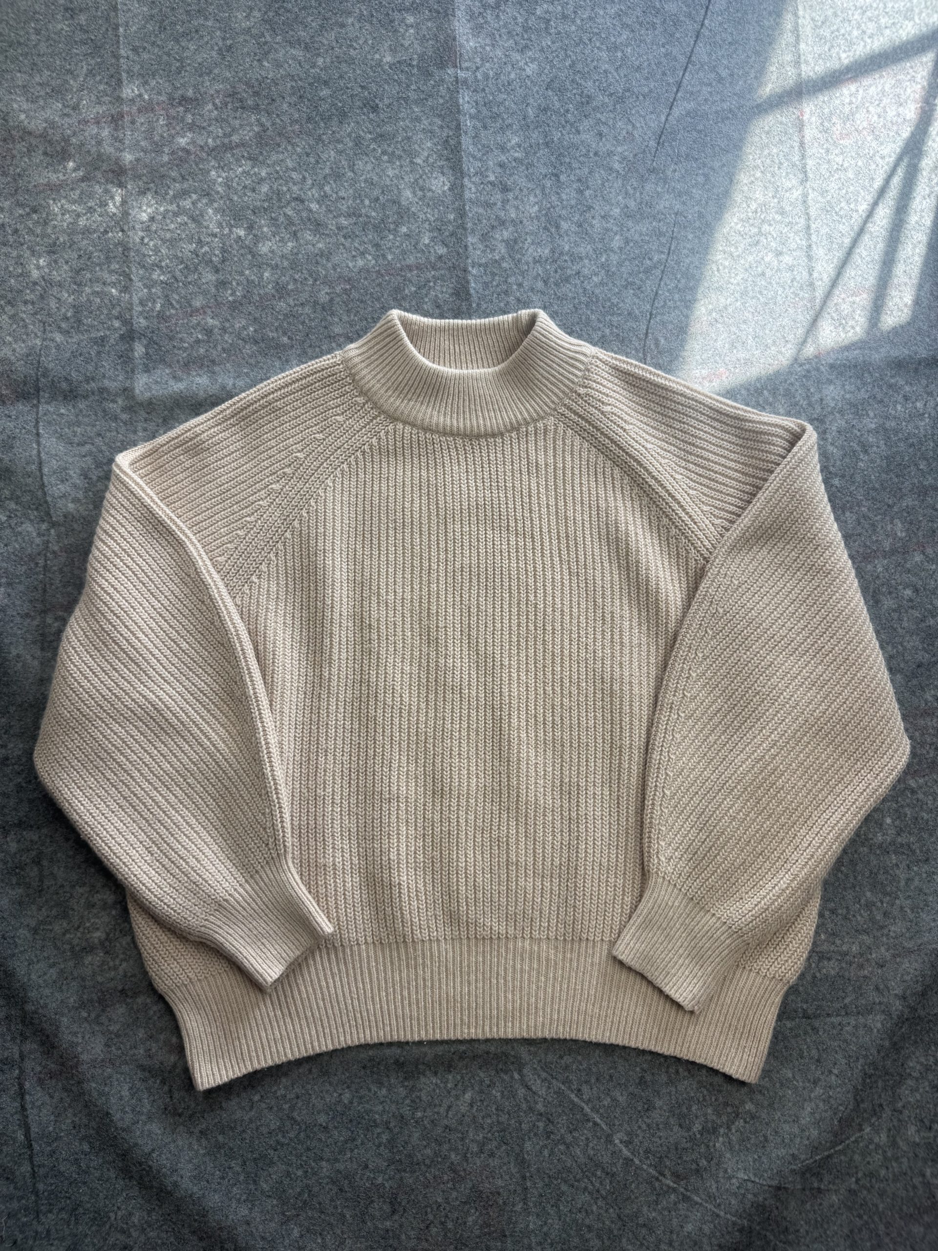 H&M Stone Beige Chunky Rib Knit Jumper UK M / EUR M