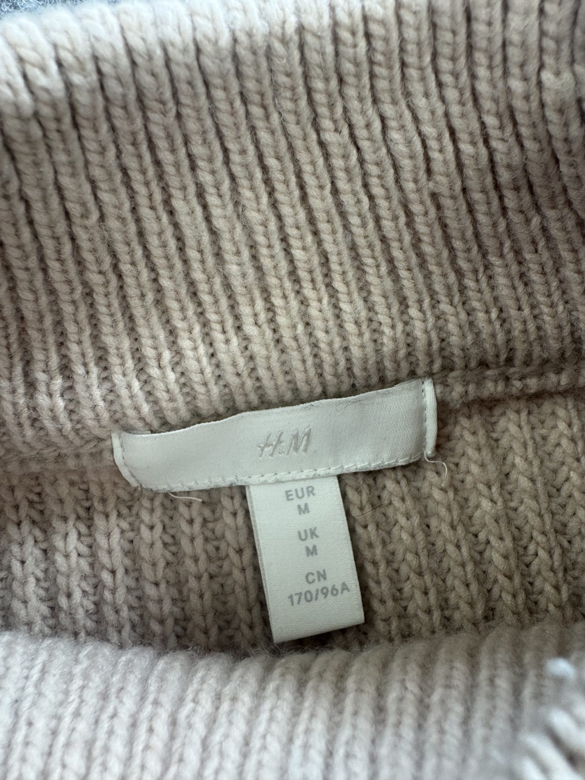 H&M Stone Beige Chunky Rib Knit Jumper UK M / EUR M image 2