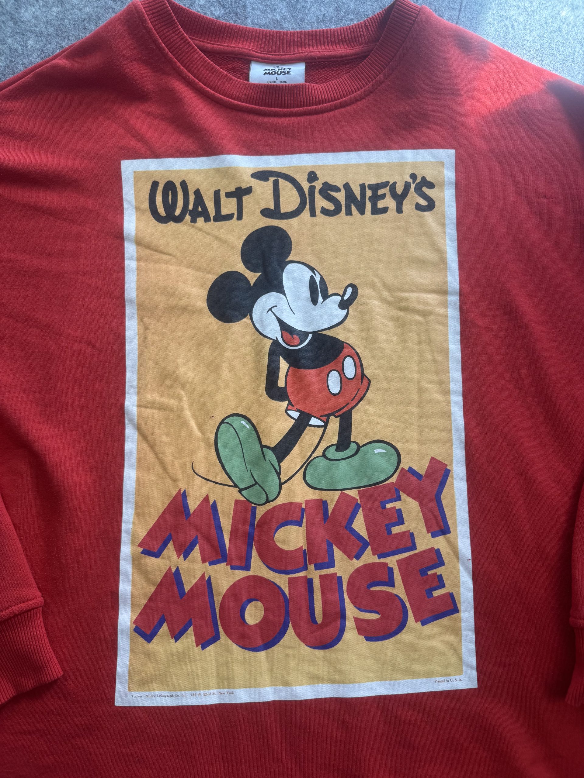 Disney Red Mickey Mouse Graphic Sweatshirt L Large image 2