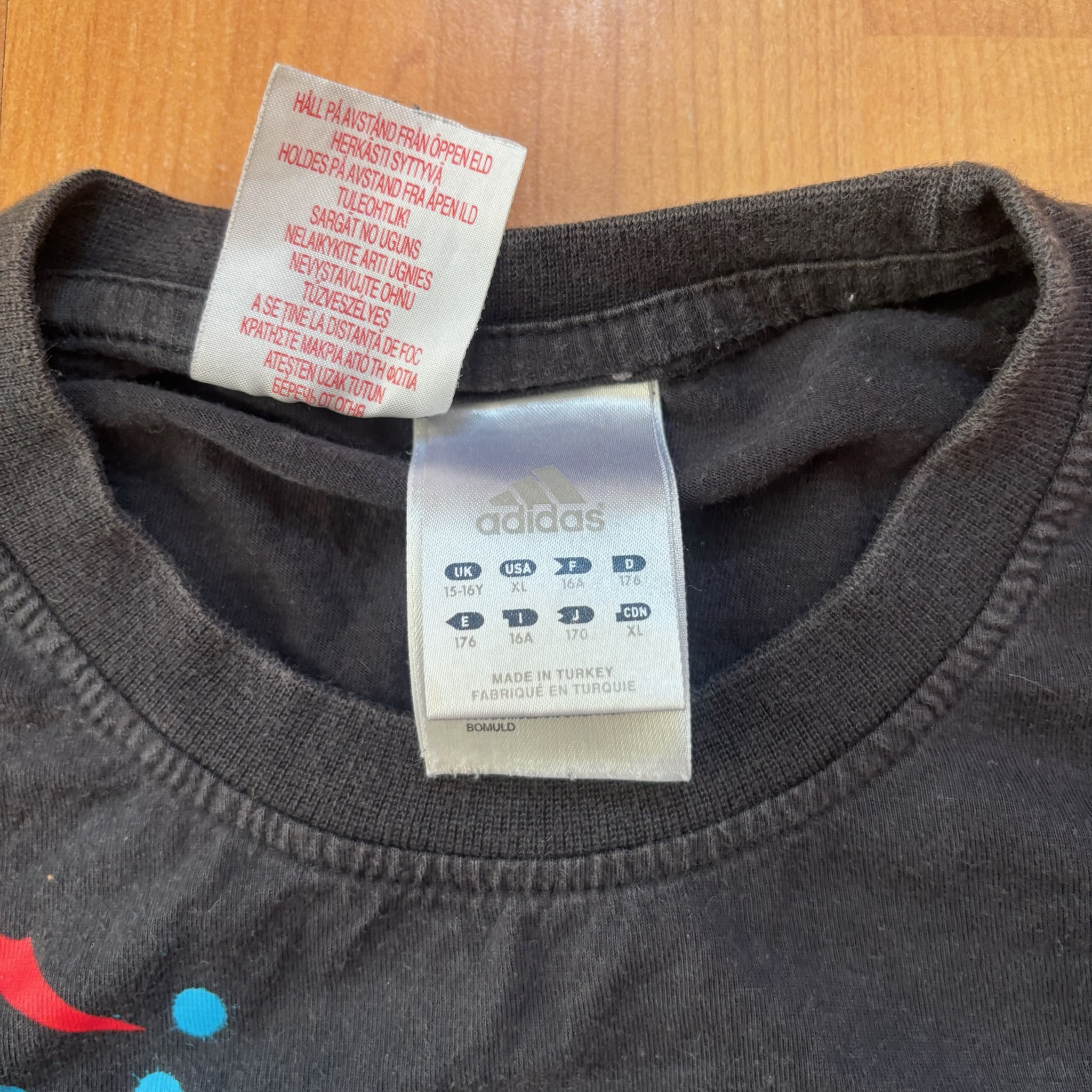 Adidas Black & Red & Blue Soccer Graphic T-Shirt image 2