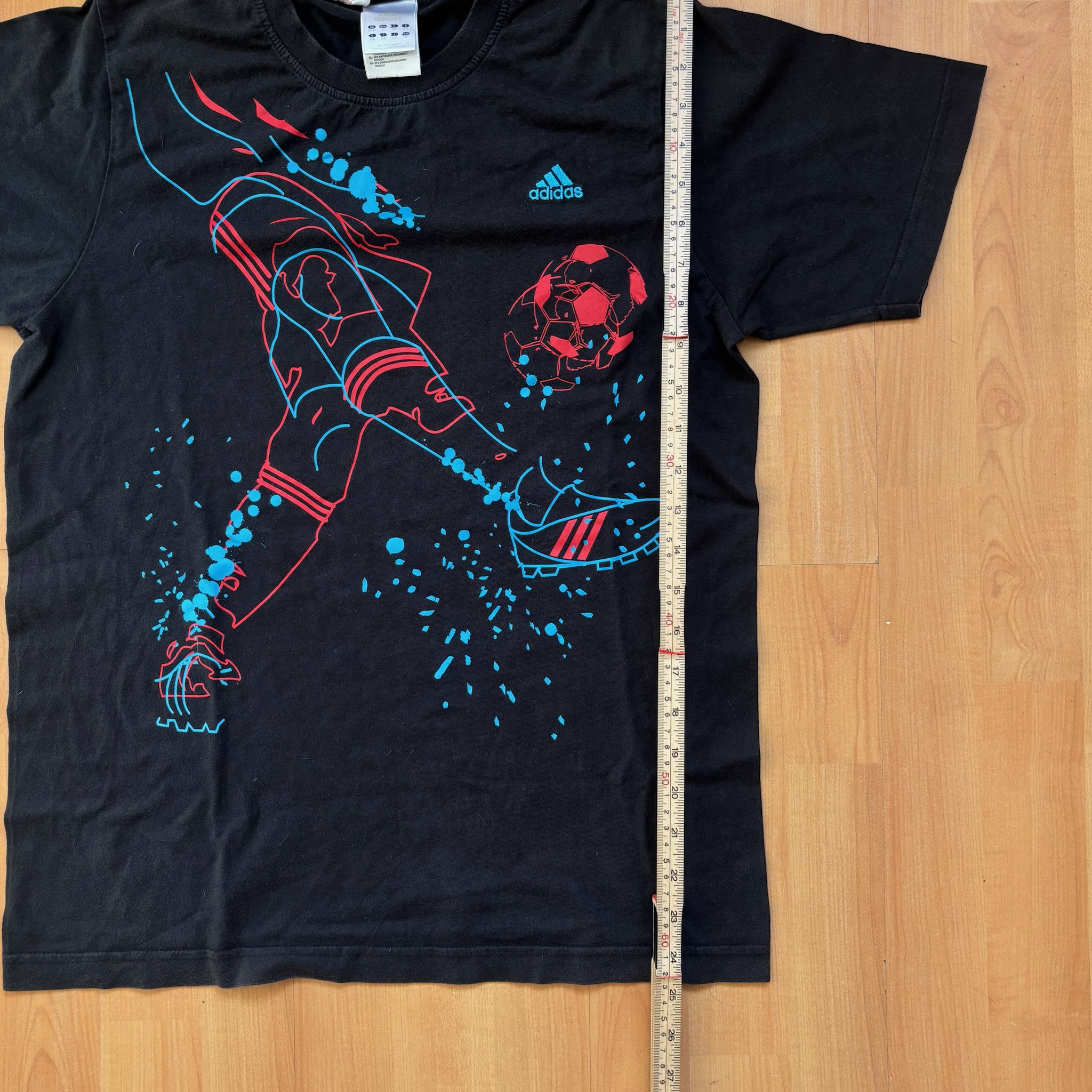 Adidas Black & Red & Blue Soccer Graphic T-Shirt image 5