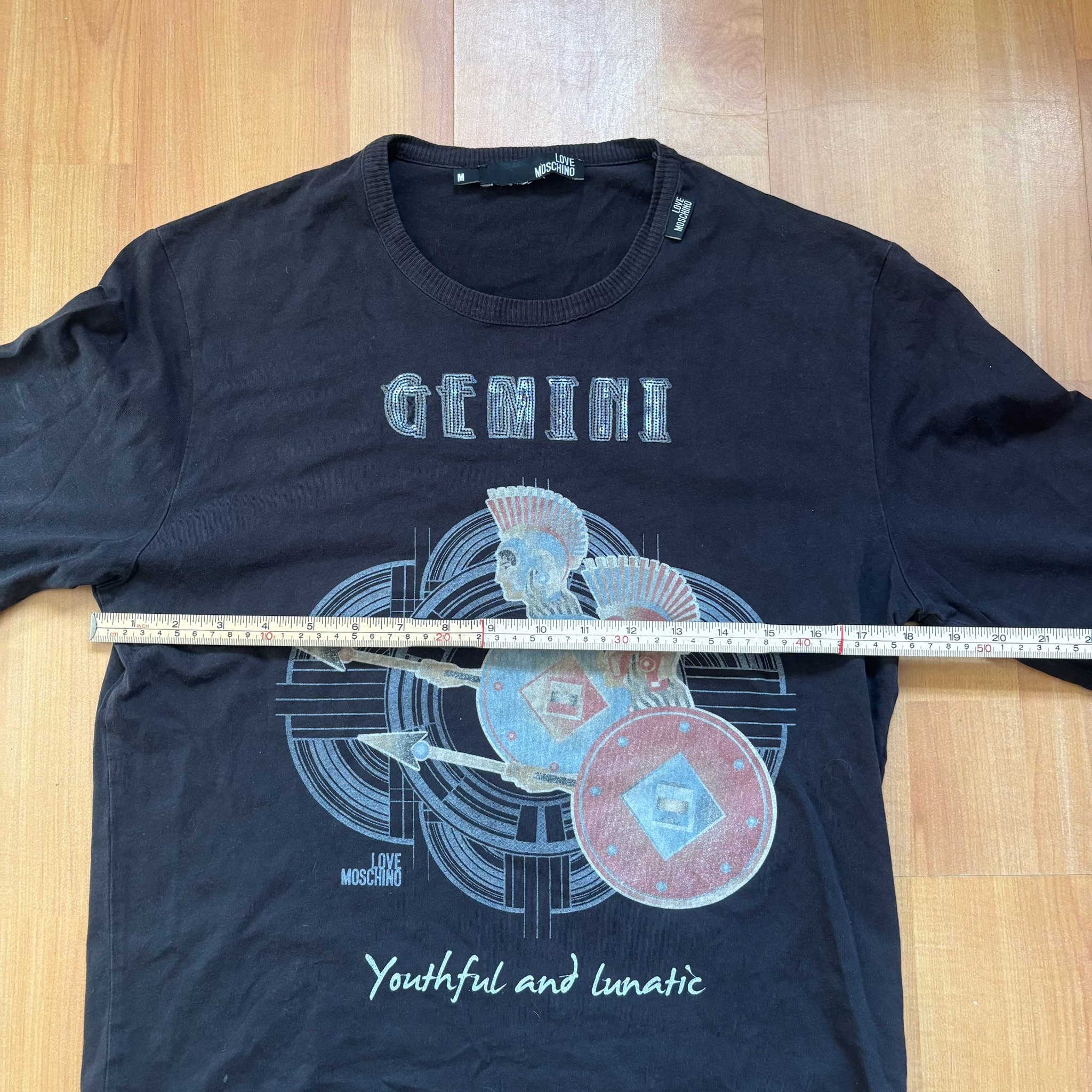 Love Moschino Black Gemini Graphic Long Sleeve T-Shirt Medium image 4