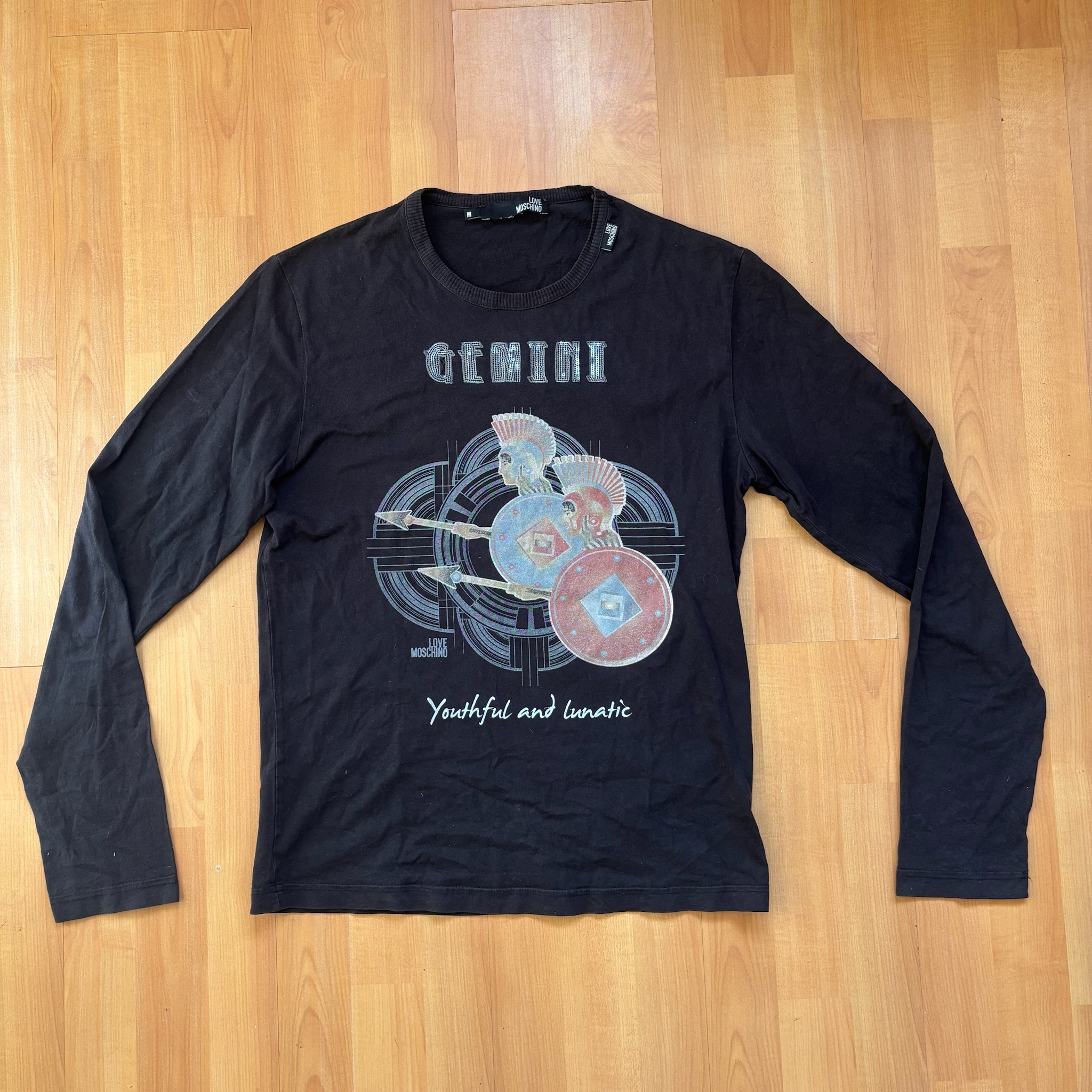 Love Moschino Black Gemini Graphic Long Sleeve T-Shirt Medium image 6