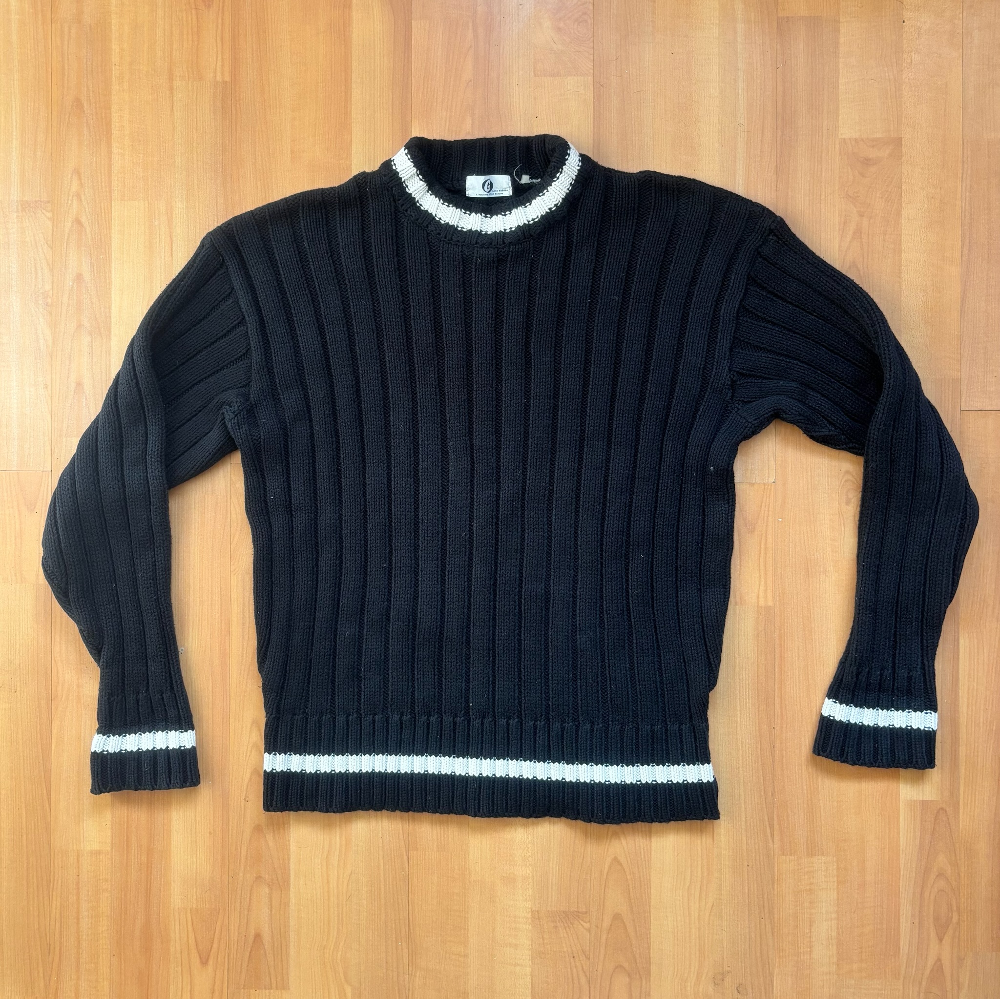 Goodenough GDEH Black & White Heavyweight Knitted Fisherman Sweater