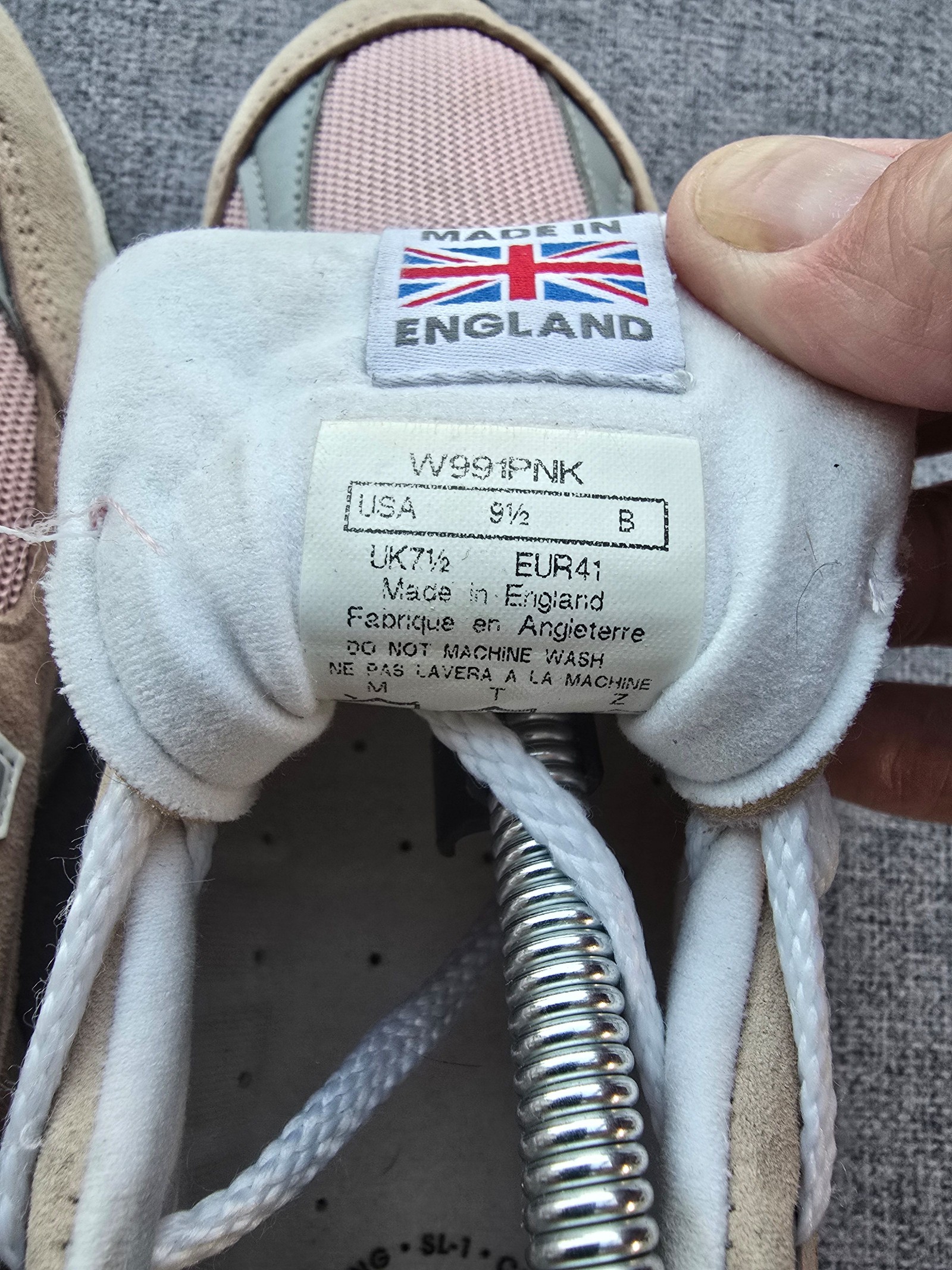 New Balance Pink & Grey 991 MiUK Trainers UK 7.5 image 5