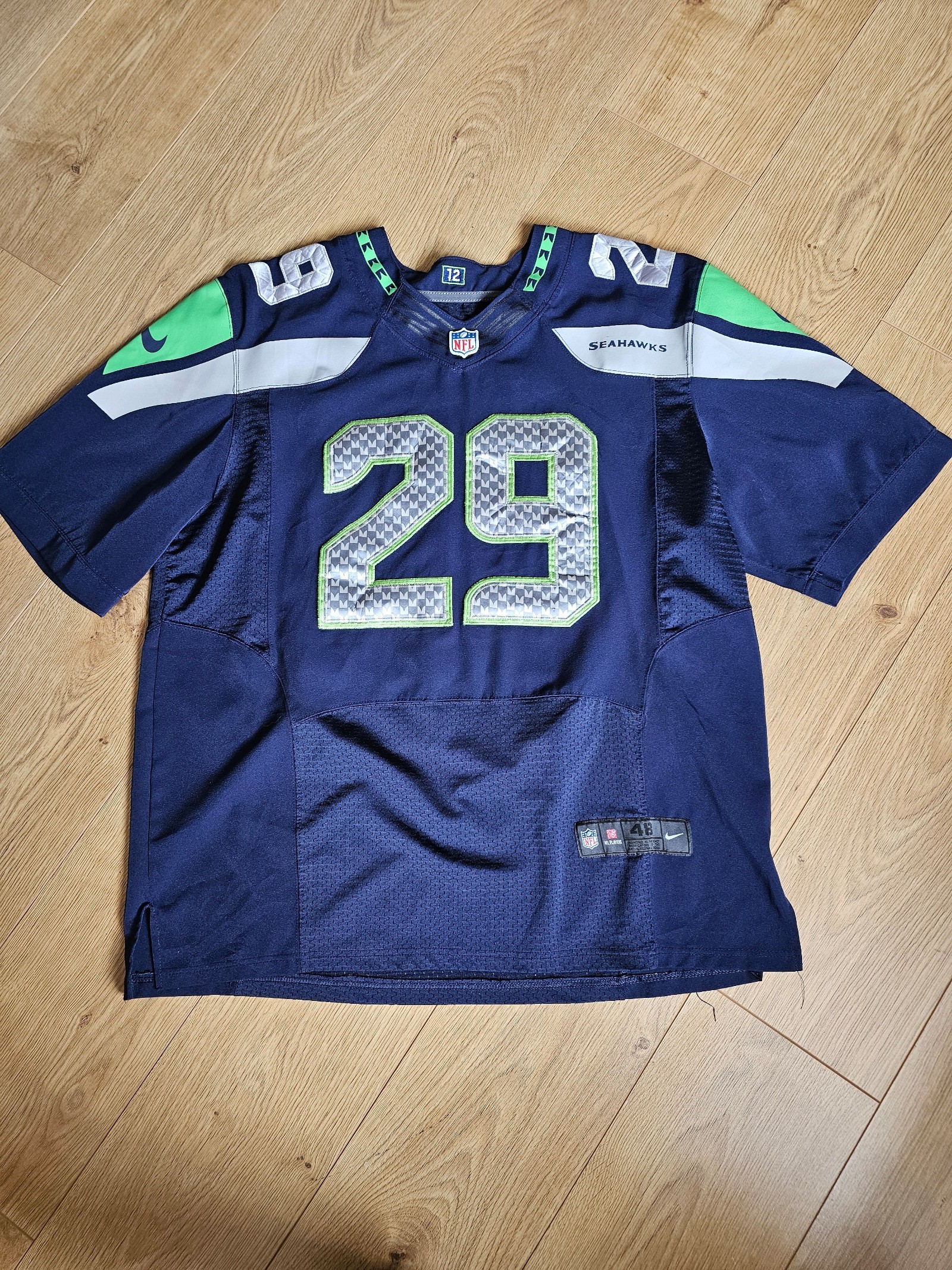 Nike Navy & Green Earl Thomas Seattle Seahawks NFL Jersey Size 48 XL