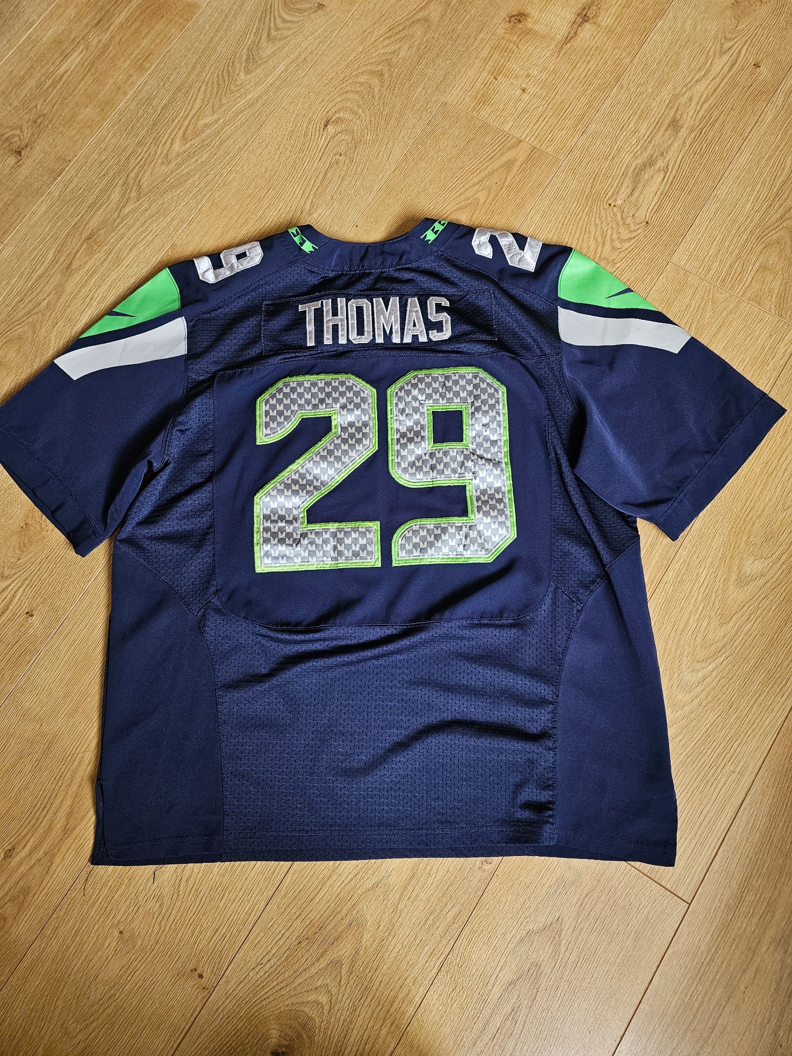 Nike Navy & Green Earl Thomas Seattle Seahawks NFL Jersey Size 48 XL image 7
