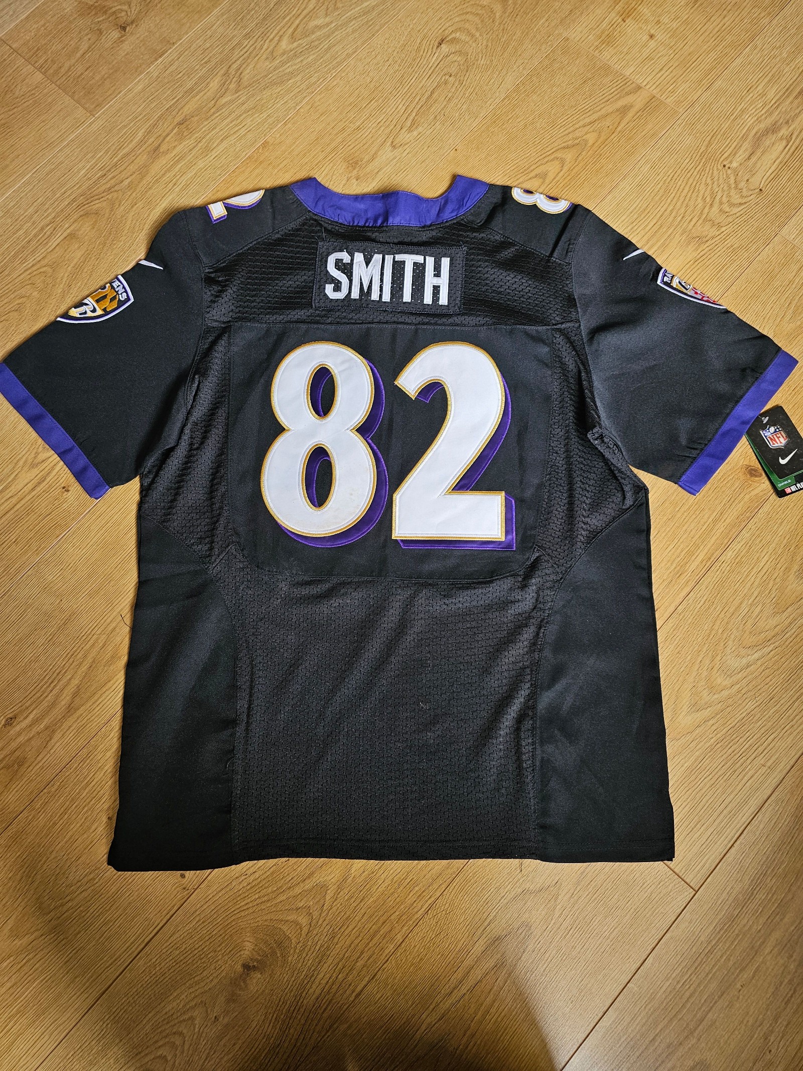 Nike Black & Purple Torrey Smith Baltimore Ravens NFL Jersey Size 48 XL image 9