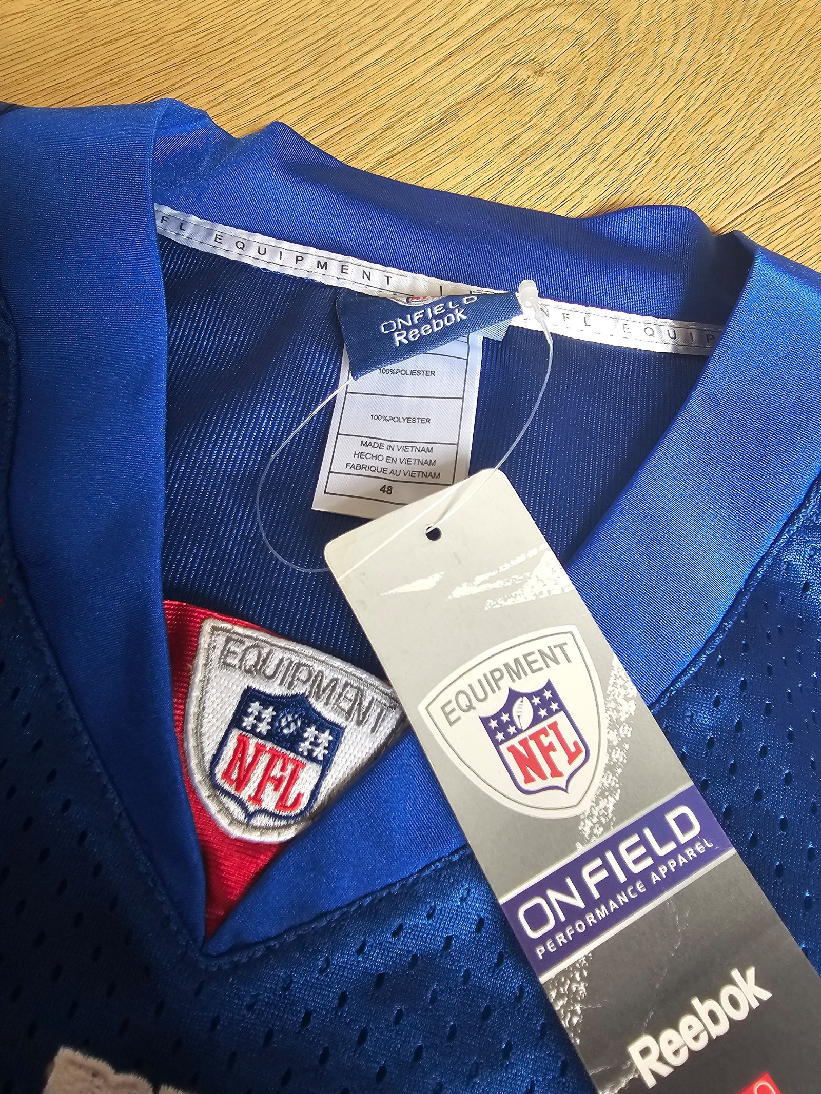 Reebok Blue NFL Super Bowl NY Giants Jersey Size 48 Large Men Hakeem Nicks image 4
