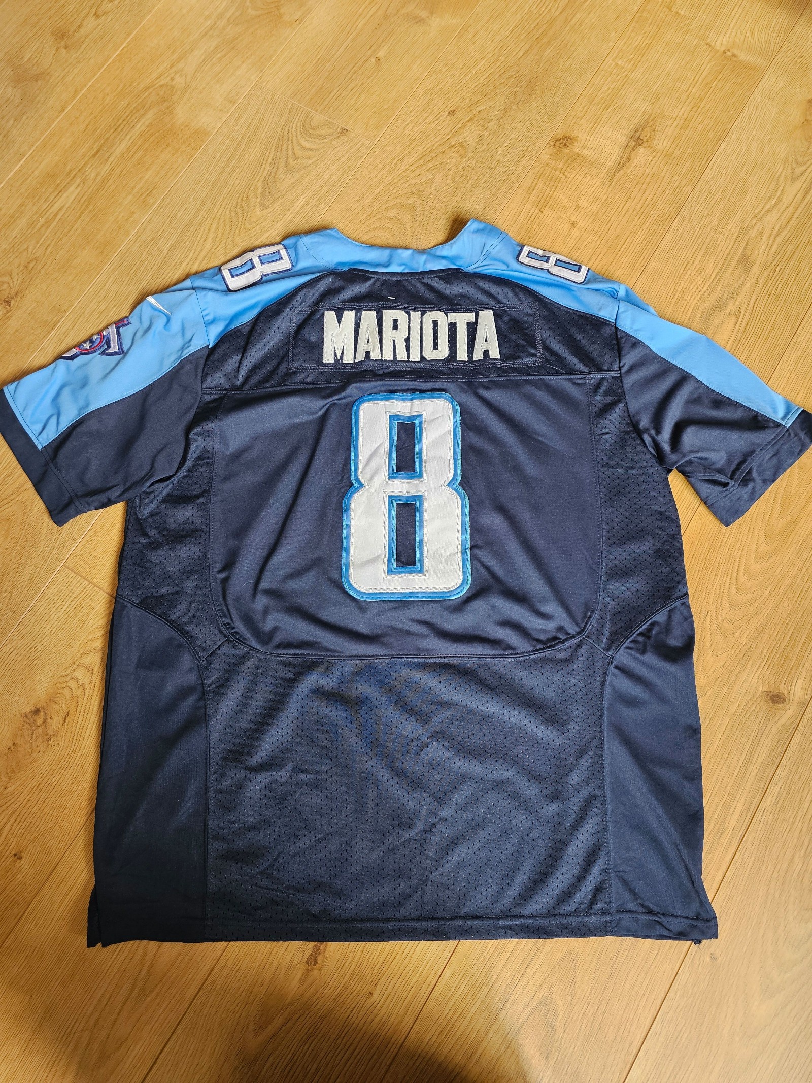 Nike NFL Navy Marcus Mariota Tennessee Titans Field Jersey Size 48 XL image 9