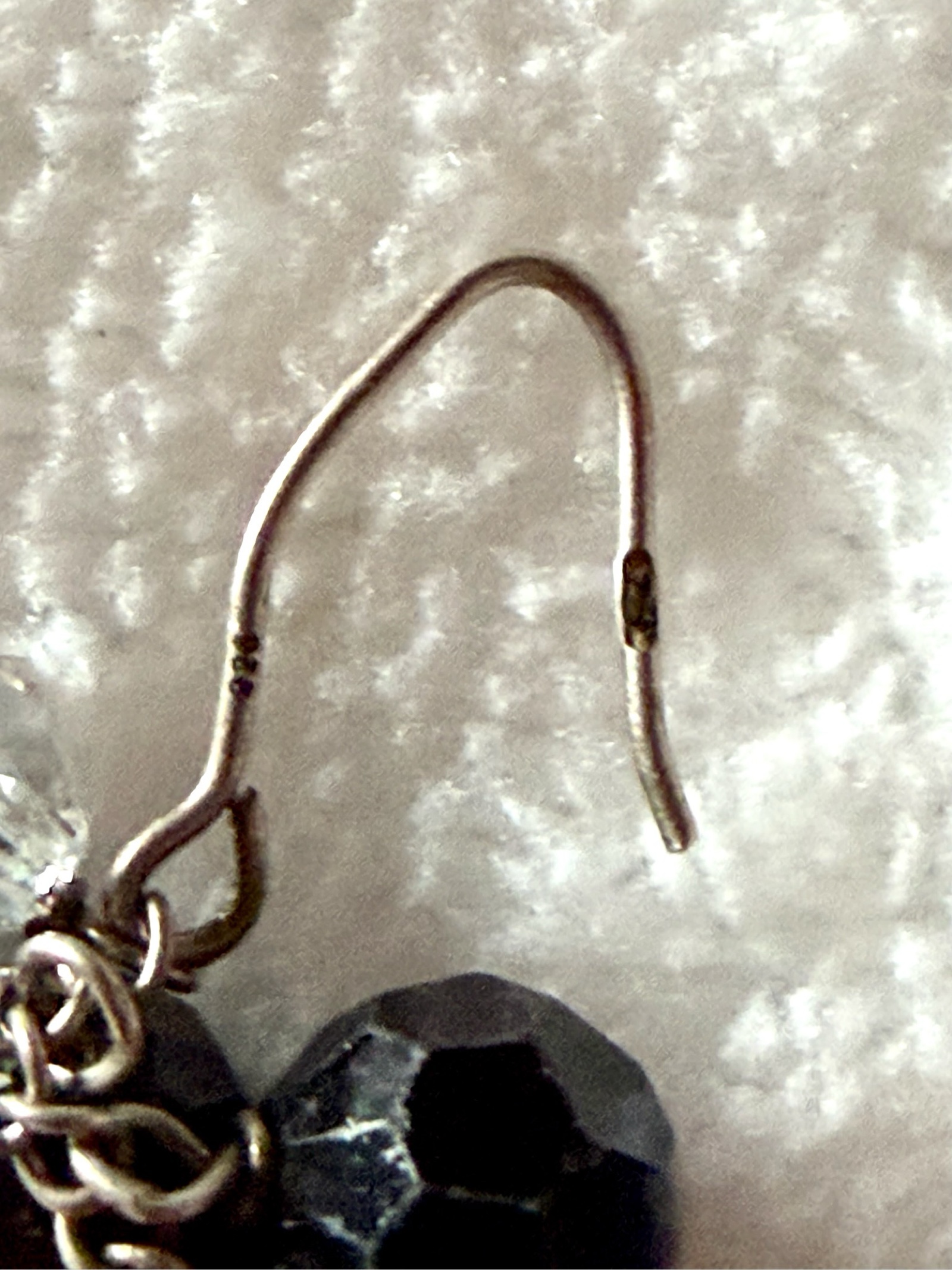 Black & Clear Beaded Dangle Earrings 8 cm image 9