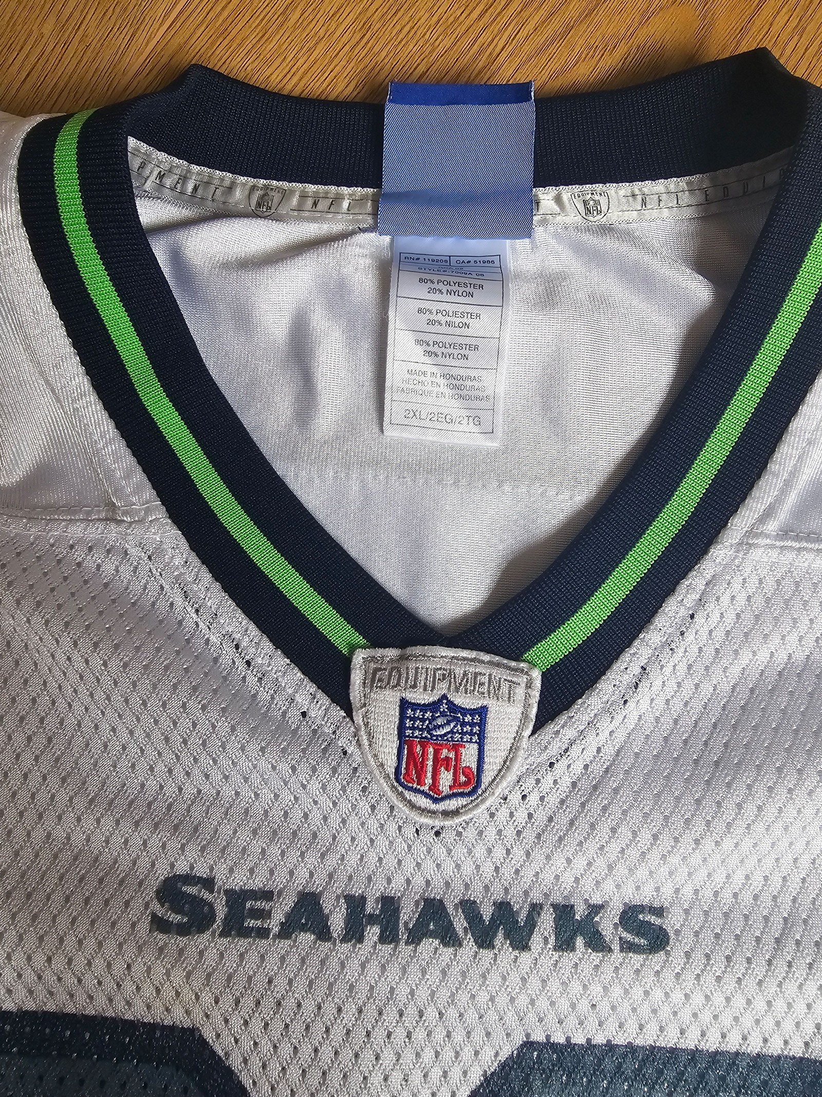 Reebok Marcus Trufant White & Navy Seattle Seahawks NFL Player Jersey 2XL image 4